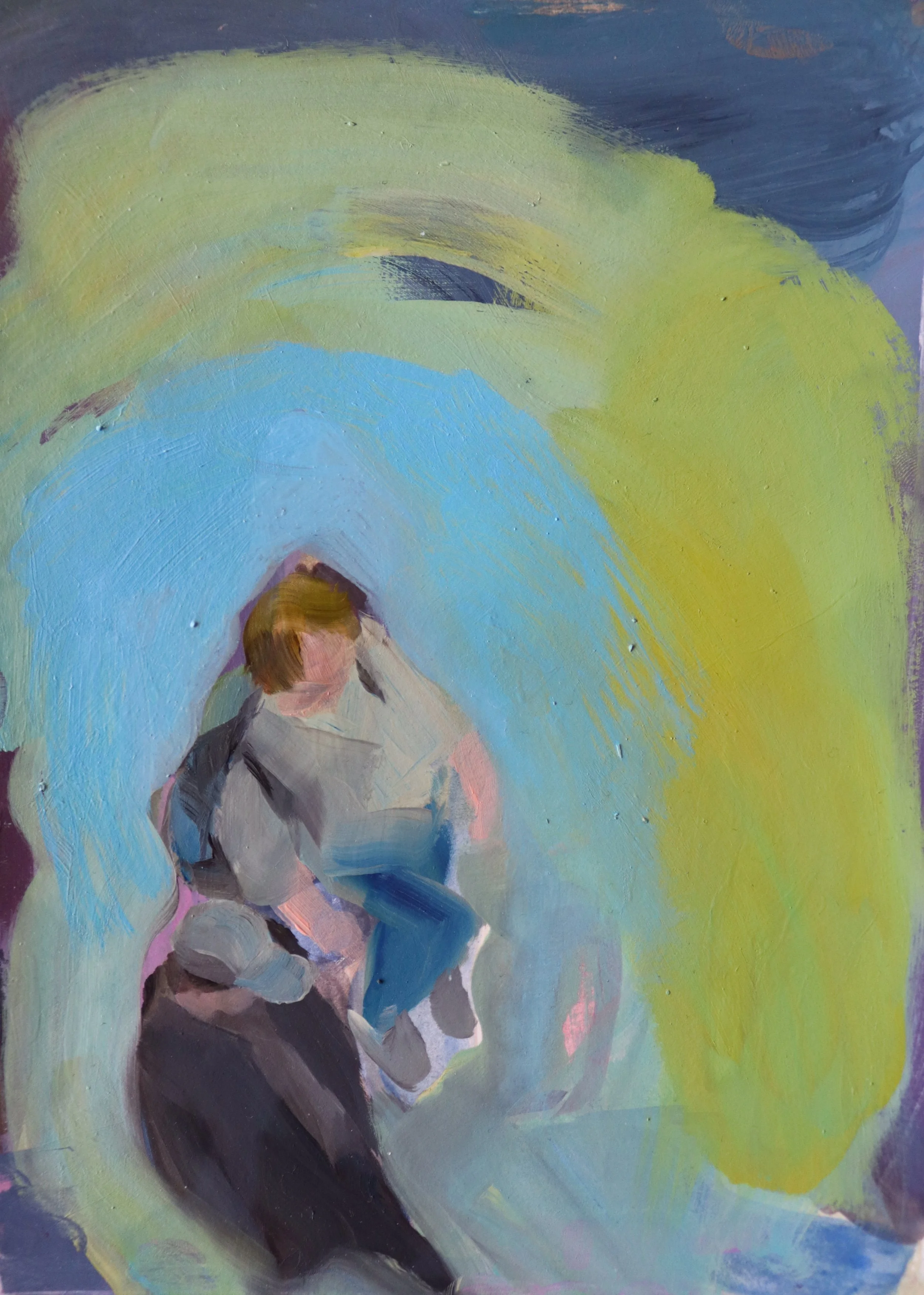 Passing by - oil on paper/ 21x14.8cm/ 2022