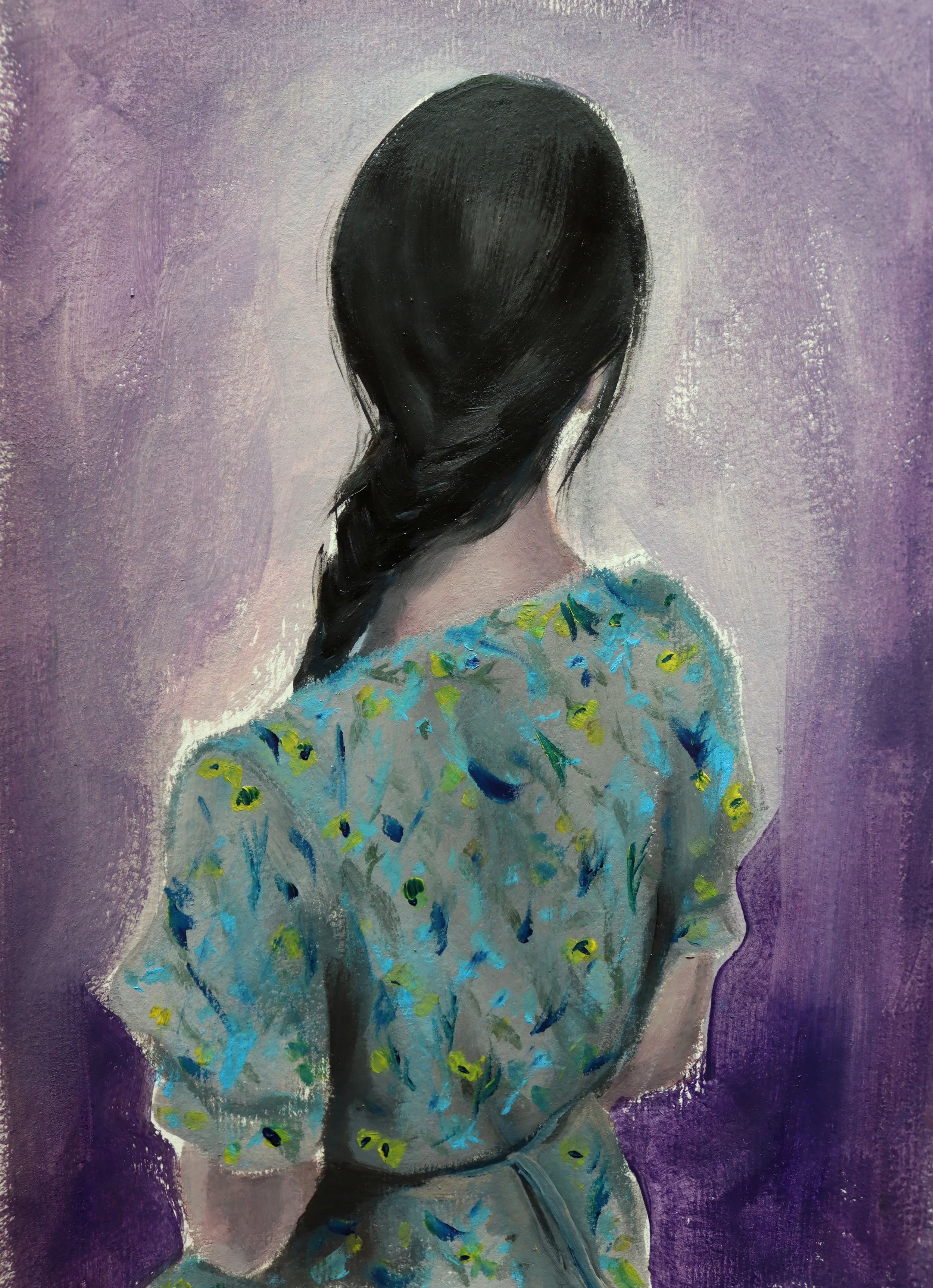 Basic braid -  oil on paper/ 29.7x21cm/ 2022