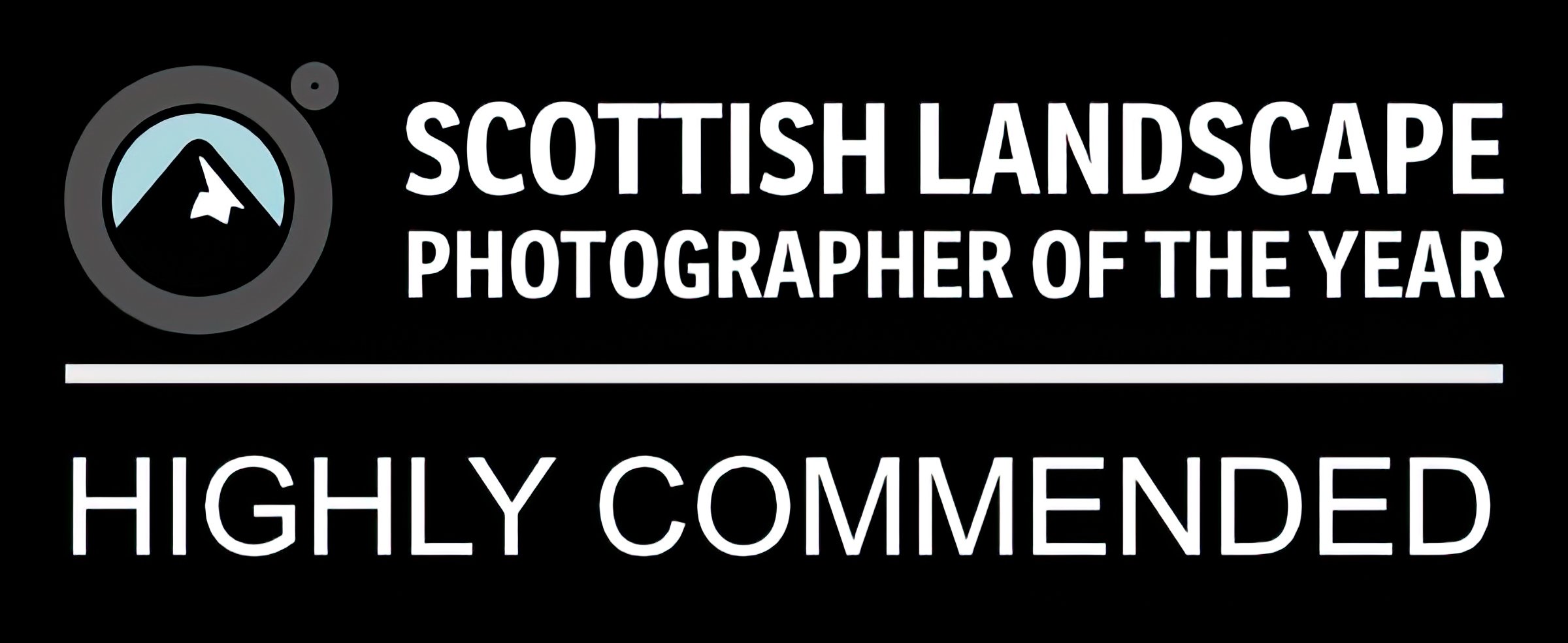 Highly Commended award logo from Scottish Landscape Photographer of the Year, Duncan Wood Photography, Scotland.