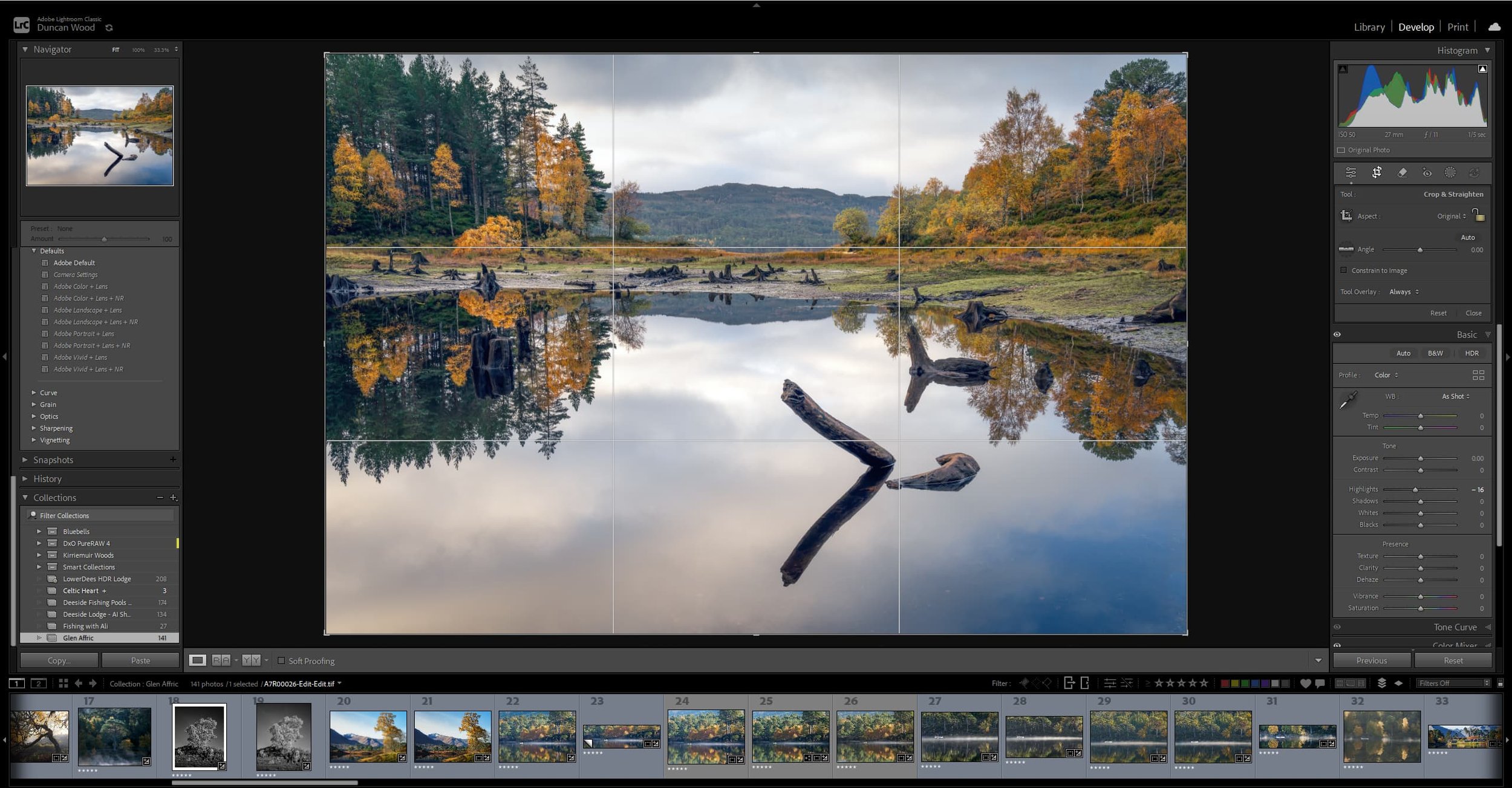 Landscape photograph being reviewed during an online image critique session