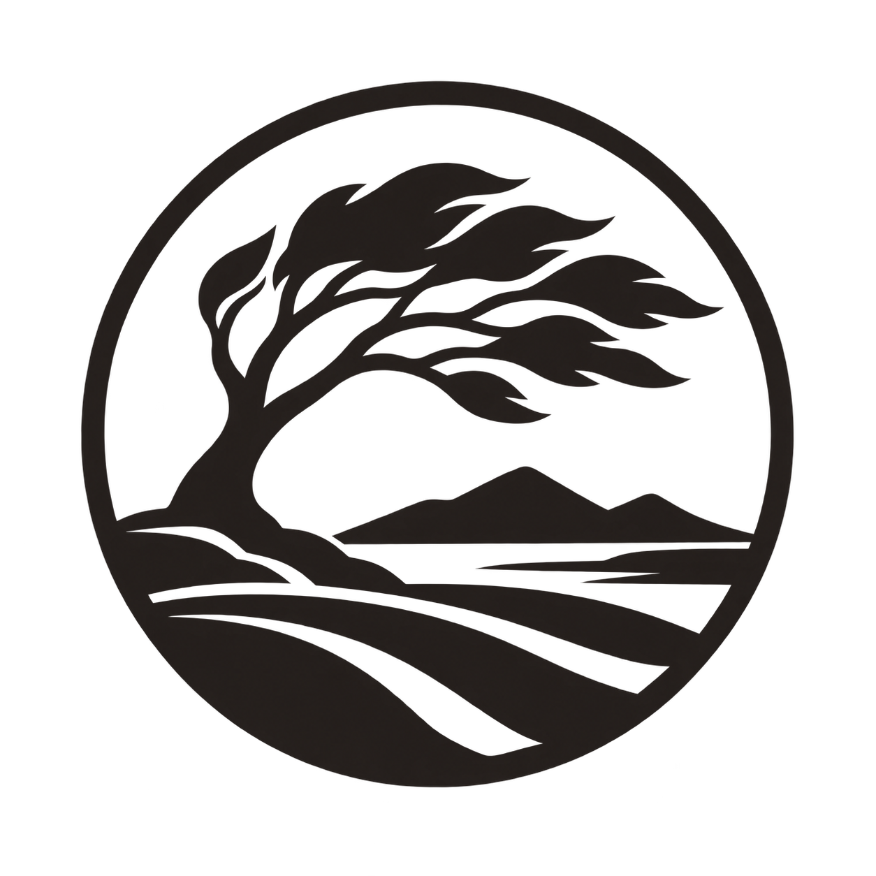 Duncan Wood Photography emblem with windswept tree and Scottish landscape