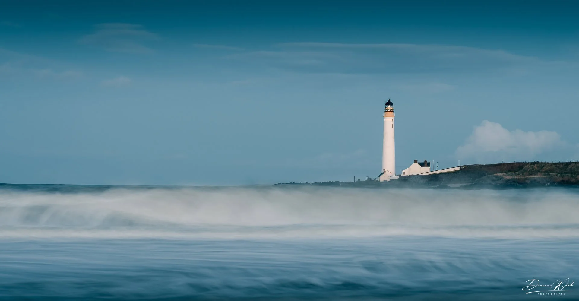 Scurdie Ness Lighthouse near Montrose, Scotland.  Coastal long exposure photography by Duncan Wood.