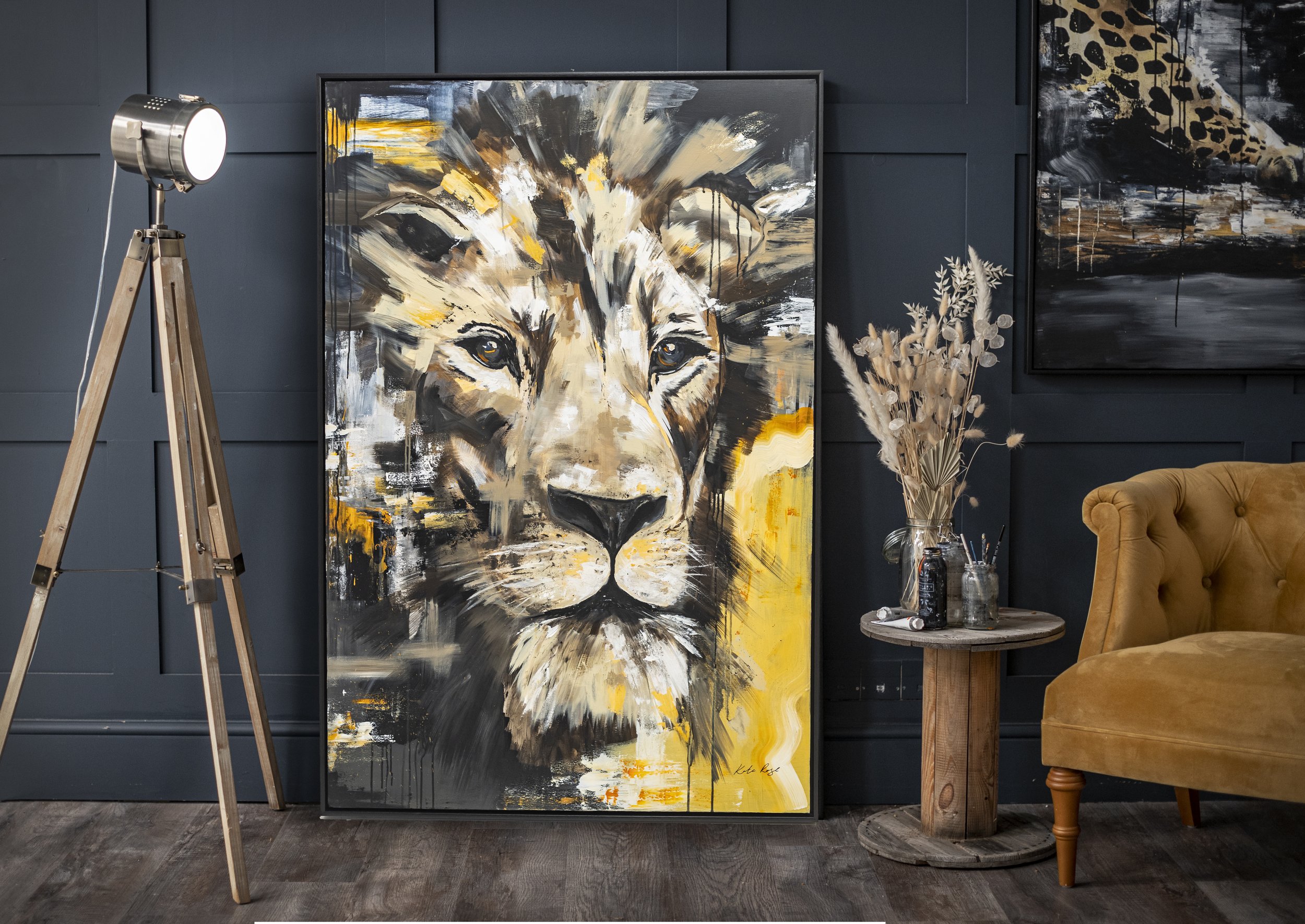 Sovereign, 100x150cm acrylic on canvas.
Framed, black wood.