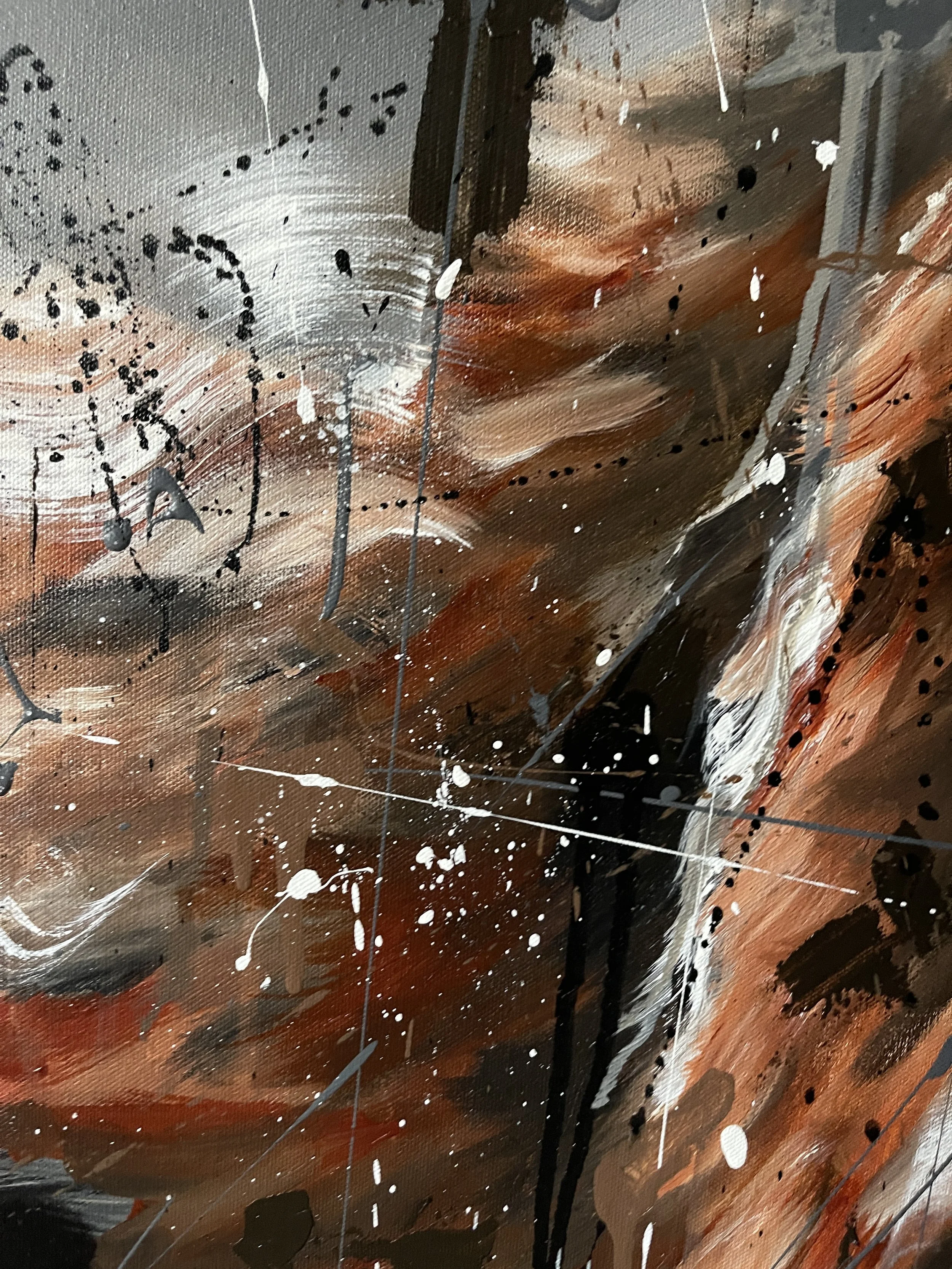 Highlander, 2022. 90x90cm, framed in rich, brown wood-grain.