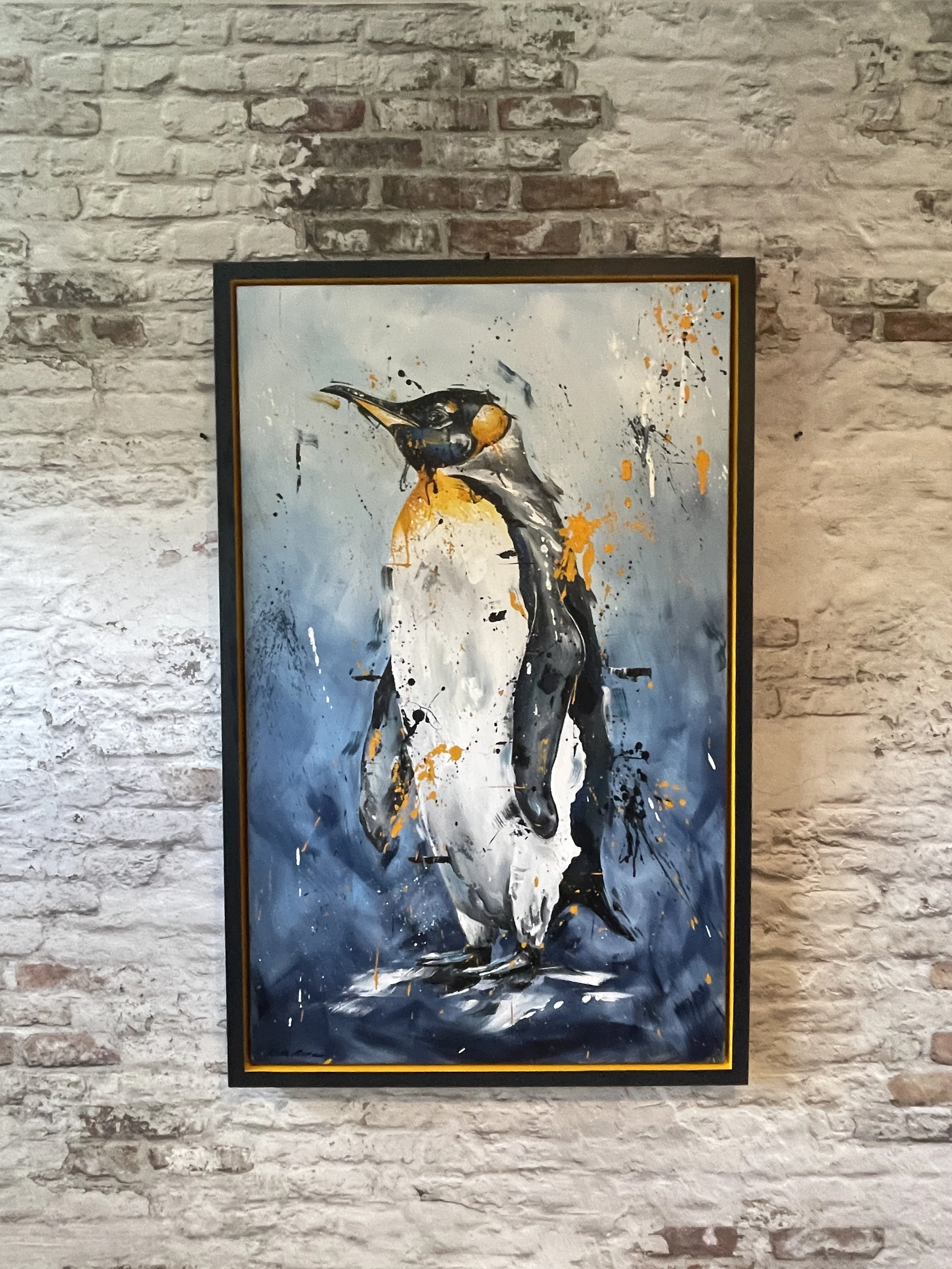 Emporer, 2023. 90x110cm. Framed in Navy and yellow halo. 