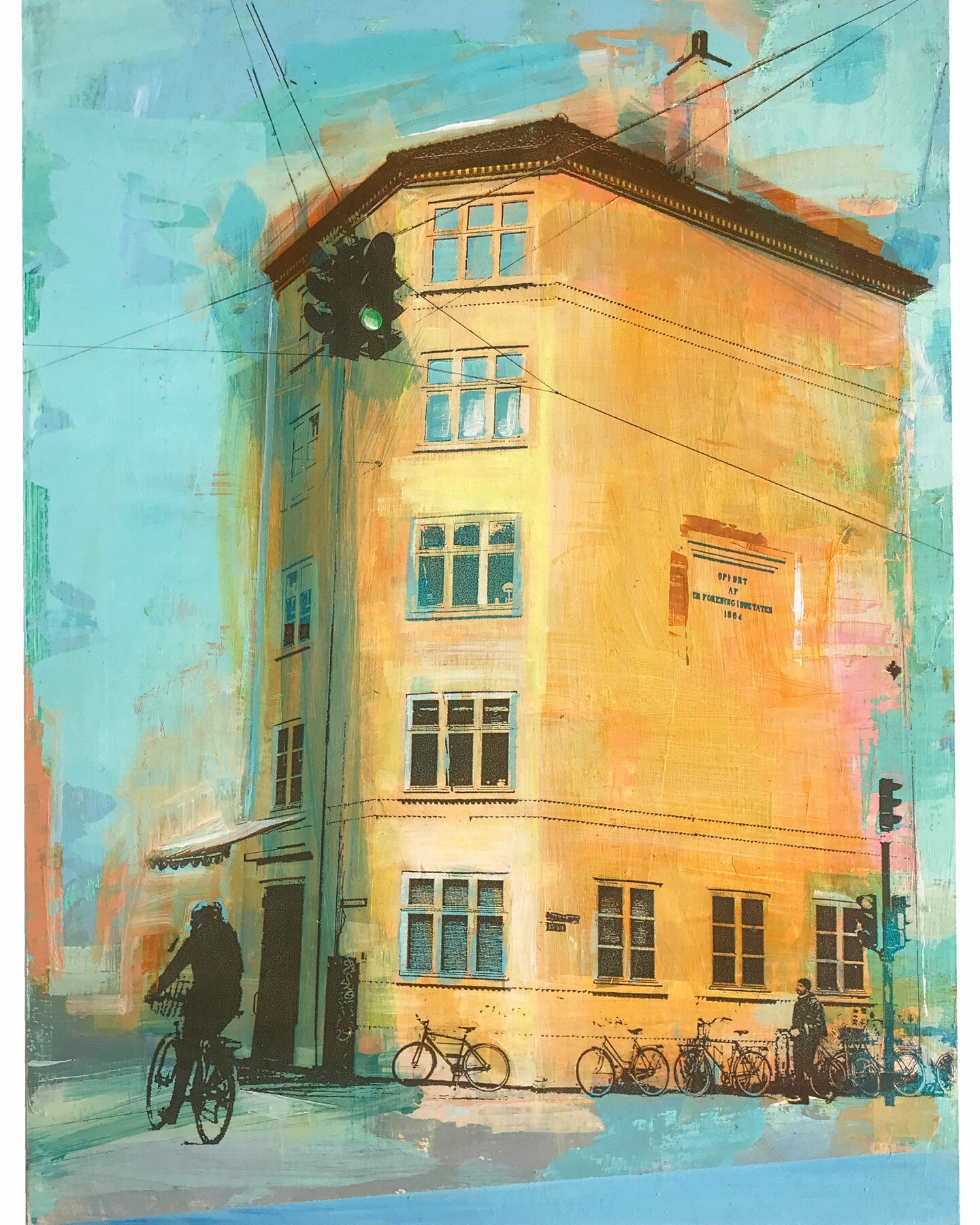 Copenhagen, acrylic and print on wooden panel
#colour #atmosphere #painting #screenprint #copenhagen
