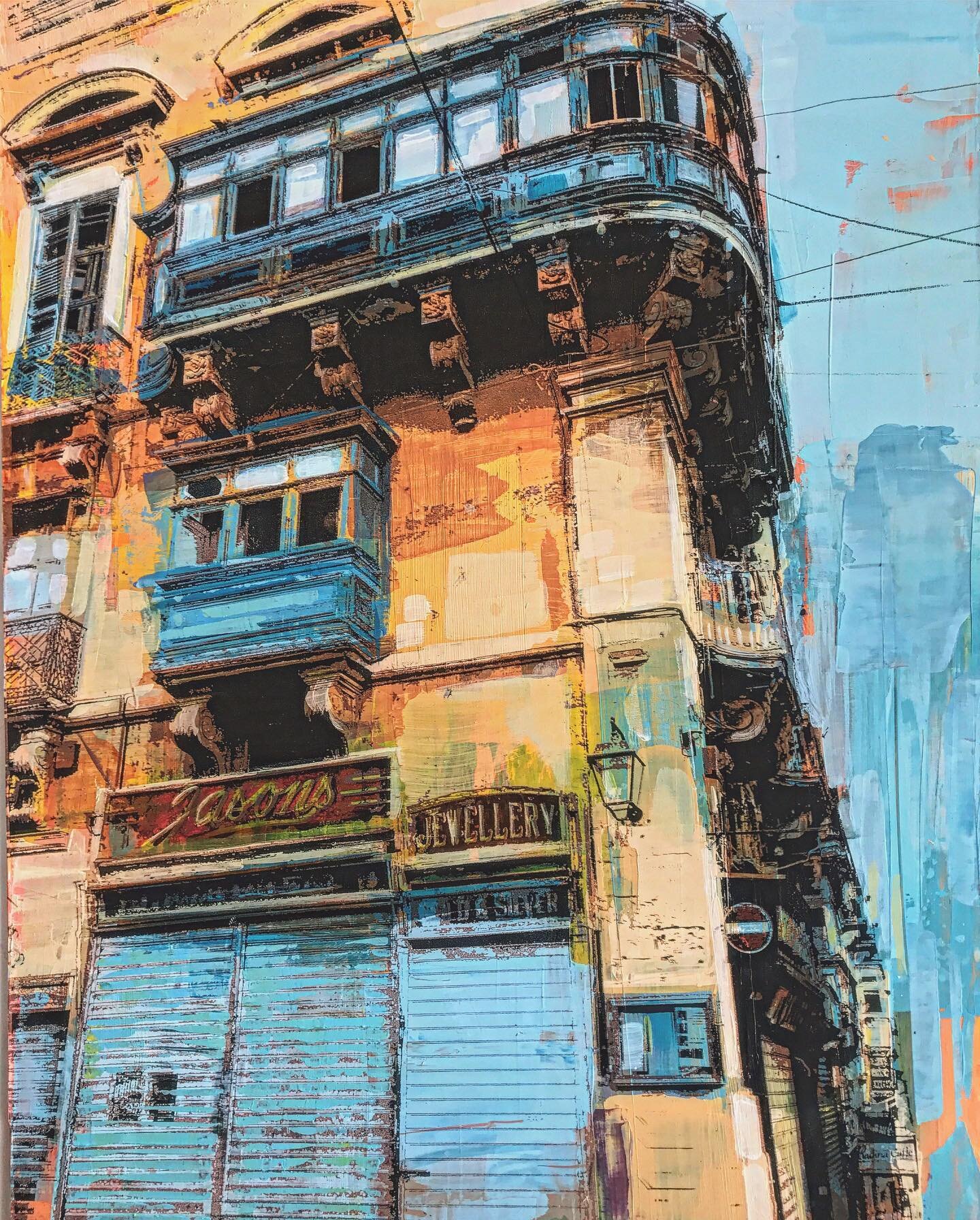 Memories of Valletta, Malta #colour #print #paint #beautifulbuildings #mixedmedia #artofinstagram