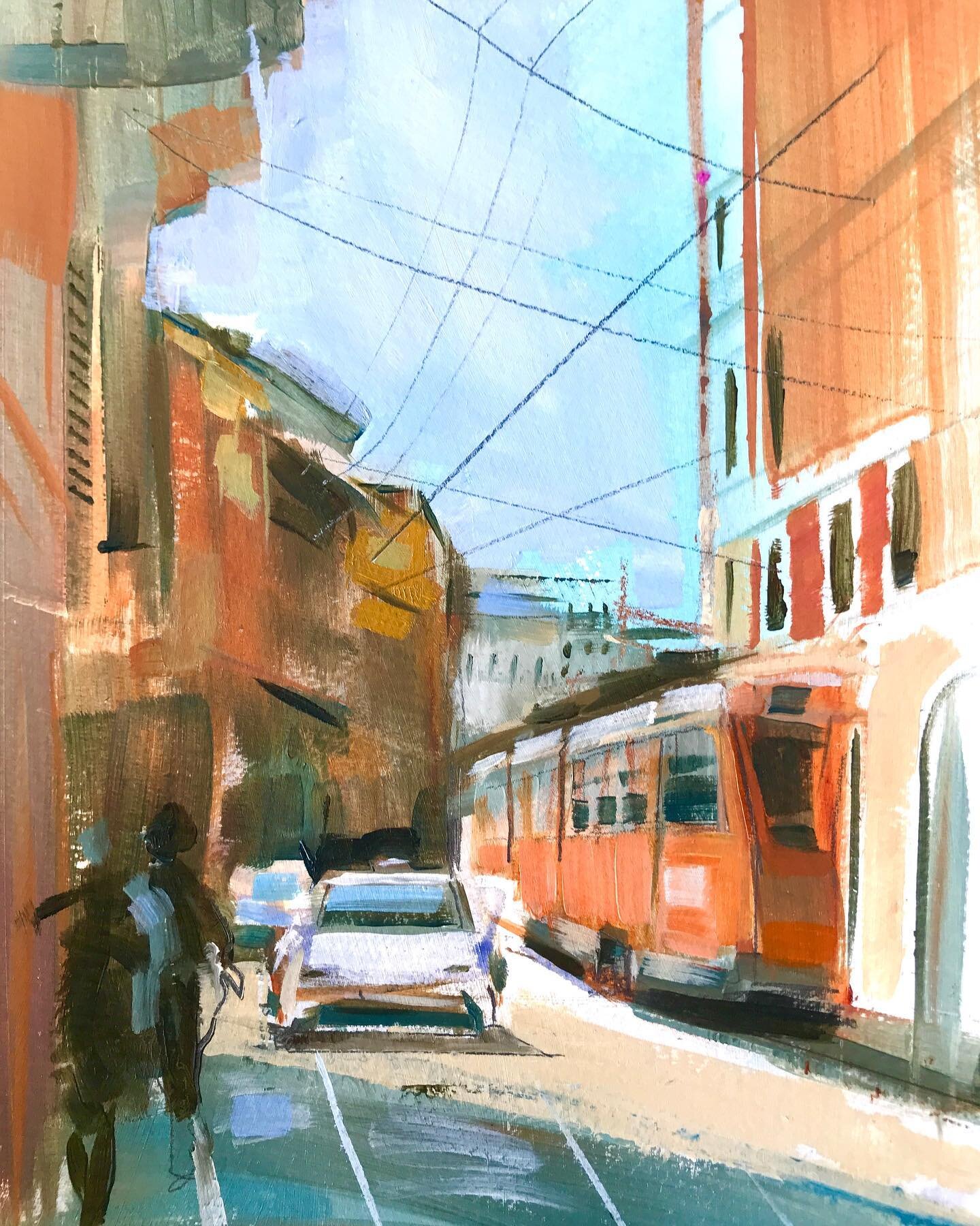 Daily sketch #oilsketch #colour #sketchbook #cityscape #milan