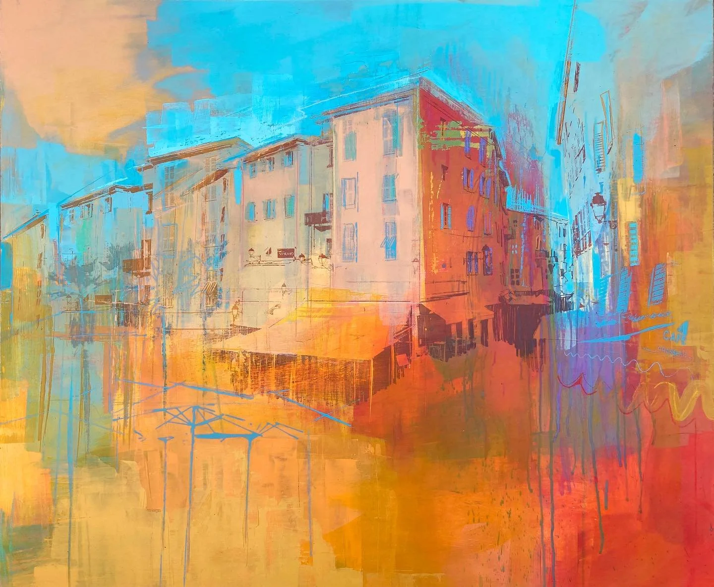 Some recent work now up on my website, and an idea of how it could look on the wall- not my bed. Far too tidy!
&ldquo;riviera&rdquo; 95cm x 80cm  #colour #summerart #mixedmedia