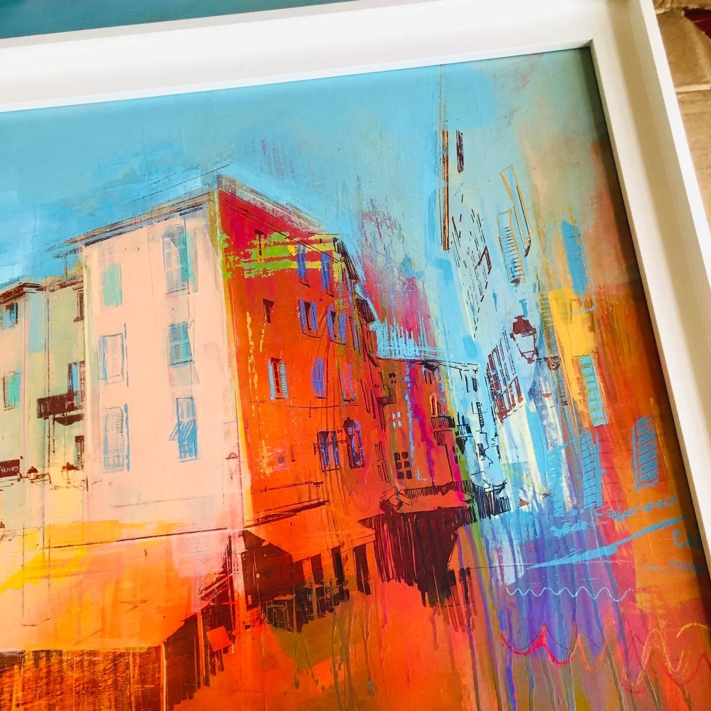 Getting some new work ready to frame, going larger, this one is nearly 1m wide #colour #urbanart #acrylicpainting #screenprint #mixedmedia
