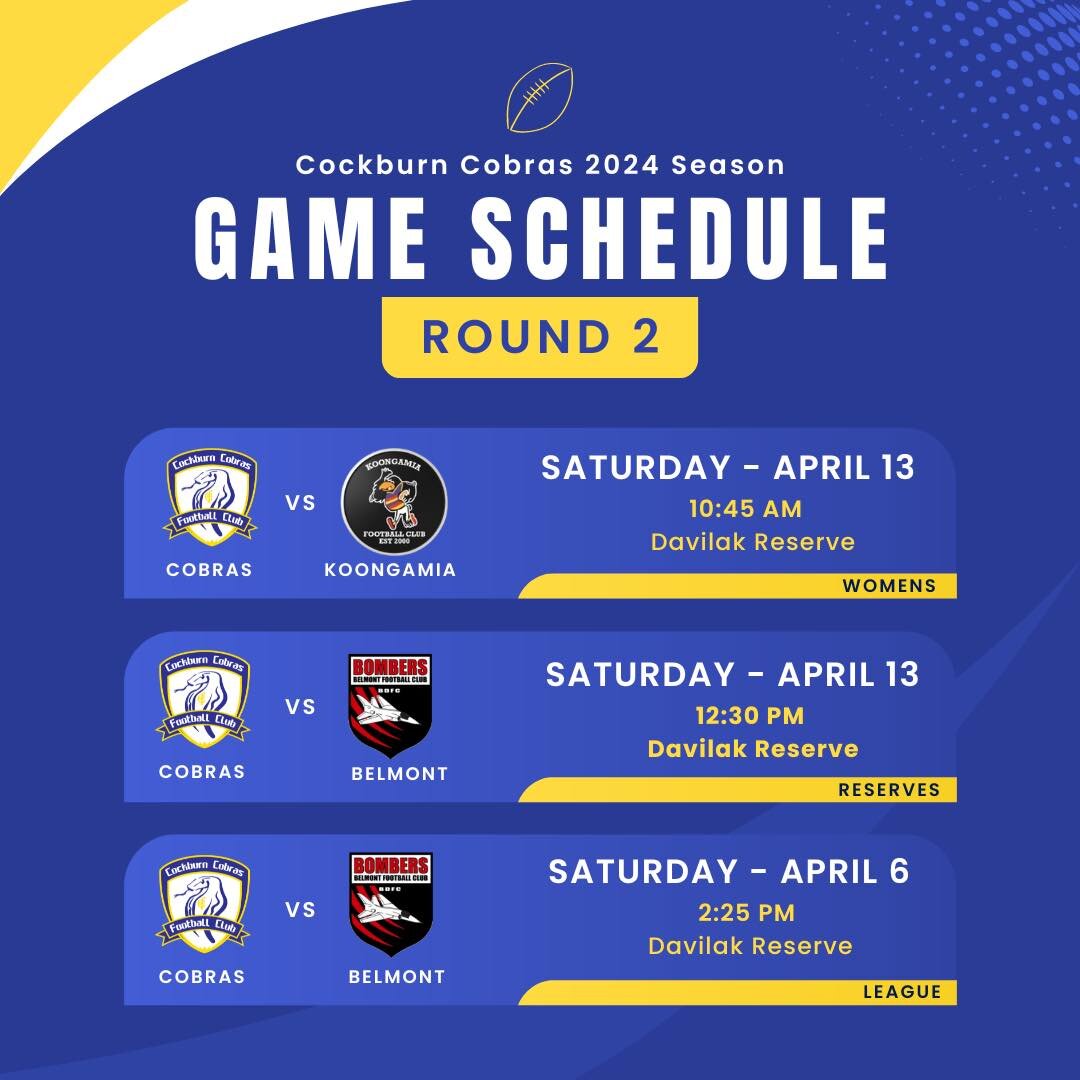 📣 Round 2 Game Day Schedule 📣