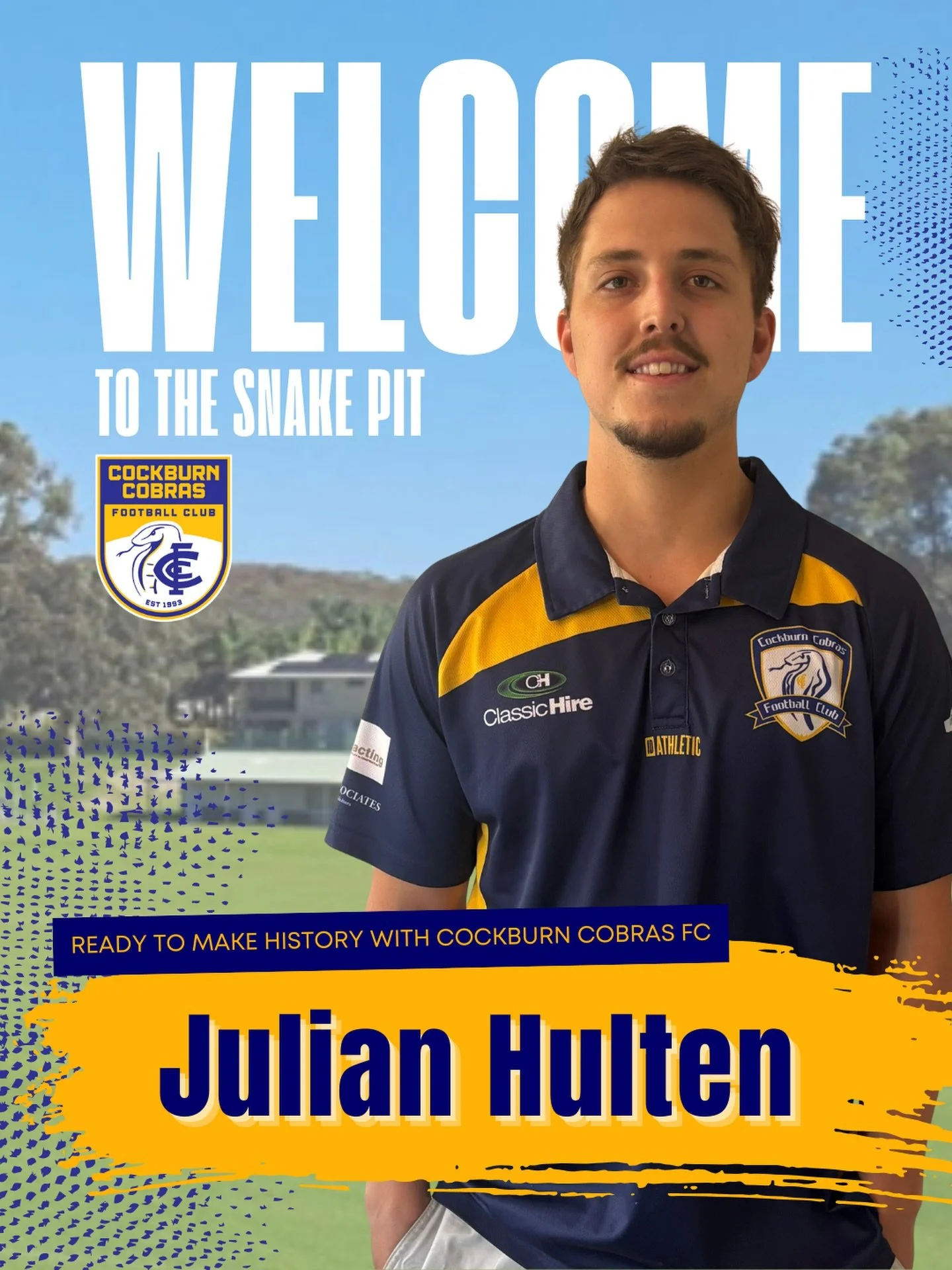 🚨 PLAYER SIGNING ANNOUNCEMENT 🚨

The Cockburn Cobras are thrilled to welcome Julian Hulten to the club for the 2026 season! 🐍

Julian joins us after three strong seasons playing A Grade for Fremantle CBC, bringing proven firepower and experience t