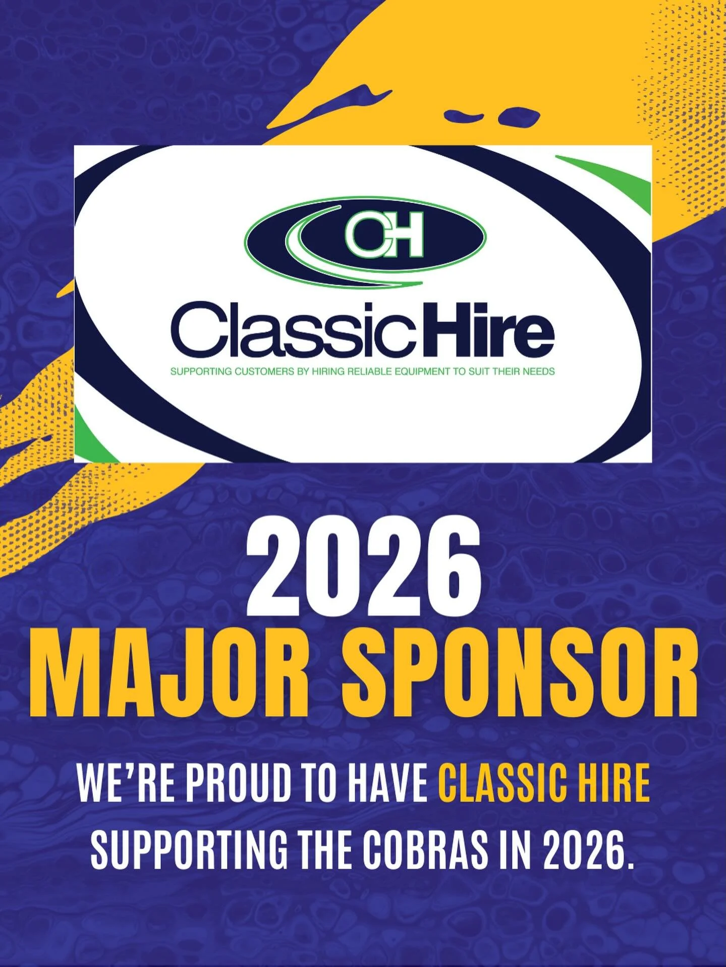 Major Sponsor Announcement

The Club is pleased to announce our Major Sponsor for the 2026 season will be Classic Hire.

A big thank you to life member Thommo and the team at Classic Hire who have been a long term and loyal sponsor of the Cockburn Co