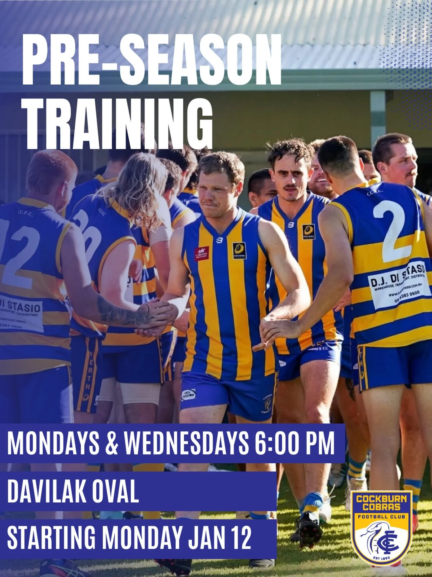 PRE-SEASON TRAINING IS HERE! 🤝

Men&rsquo;s &amp; Colts pre-season is officially on and we&rsquo;re ready to put the work in.

🗓 Mondays &amp; Wednesdays 
⏰ 6:00PM
📍 Davilak Oval
📆 Starting Monday Jan 12

From returning players to those making a 