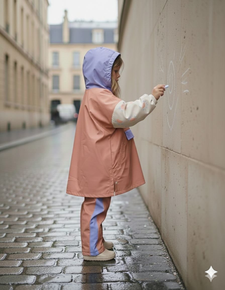 pantalon de pluie enfant, pantalon poule party, rainpant, pantalon vélo, poncho vélo, poncho de pluie