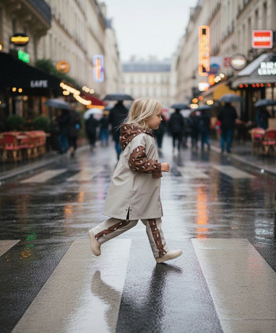pantalon de pluie enfant, pantalon imperméable ajustable, pantalon de pluie vélo, pantalon randonnée, pantalon poule party, pantalon léopard