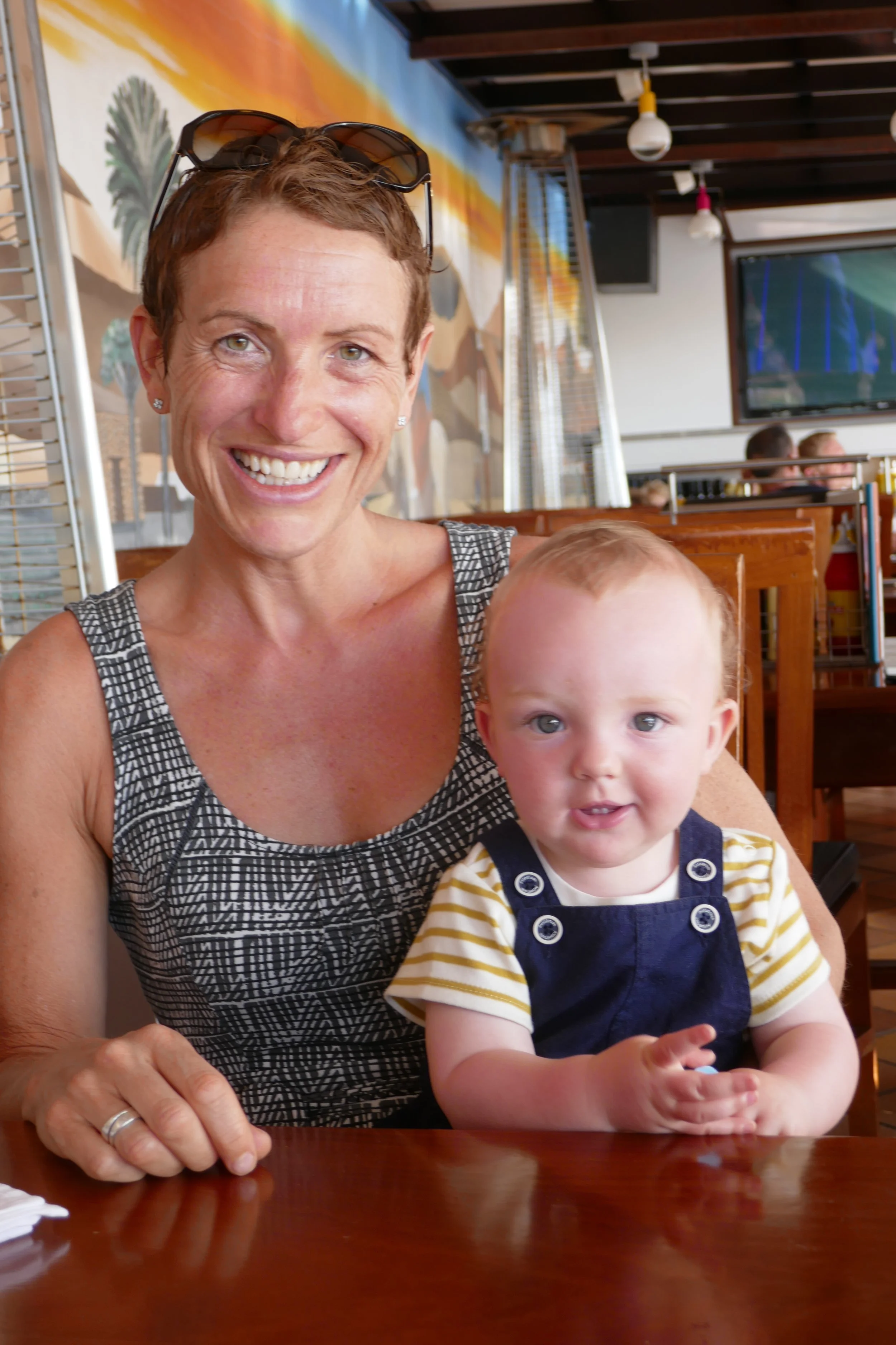 May 2017: 4 months post chemo with Ethan at 6 months old.