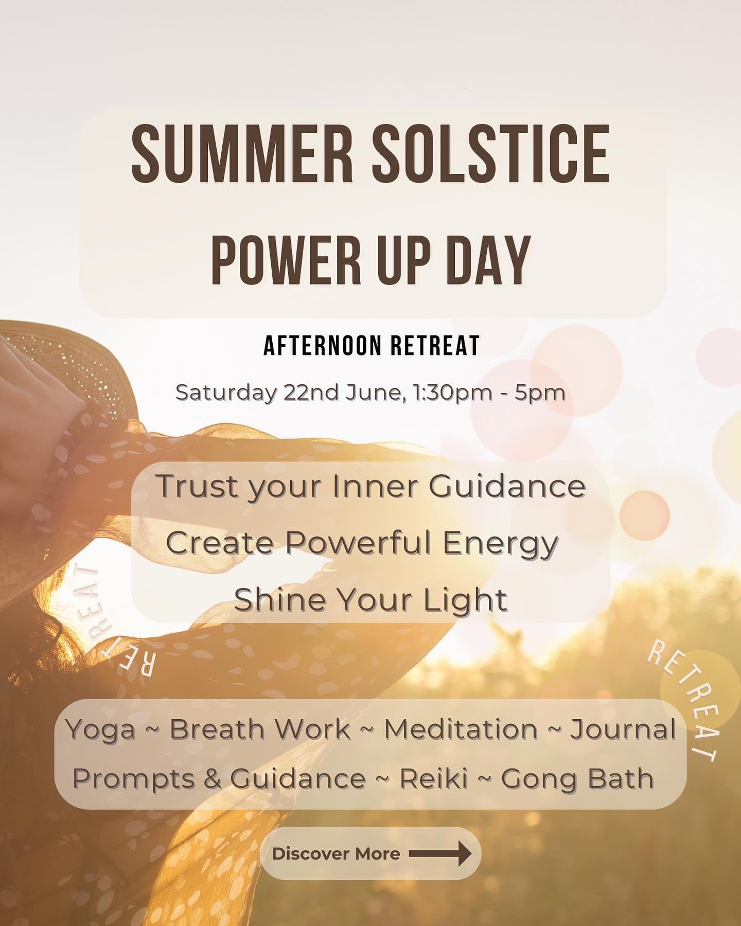 ☀️☀️☀️☀️☀️  Summer Solstice POWER - UP

Trust your Inner Guidance, Create Powerful Energy, Shine Your Light

Saturday 22nd June
1:30pm - 5pm. Arrive from 1:15pm

SHADWELL STUDIO
☀️☀️☀️☀️☀️☀️☀️☀️☀️ &mdash;&mdash;&mdash;&mdash;

Yoga Flow
Move stagnant