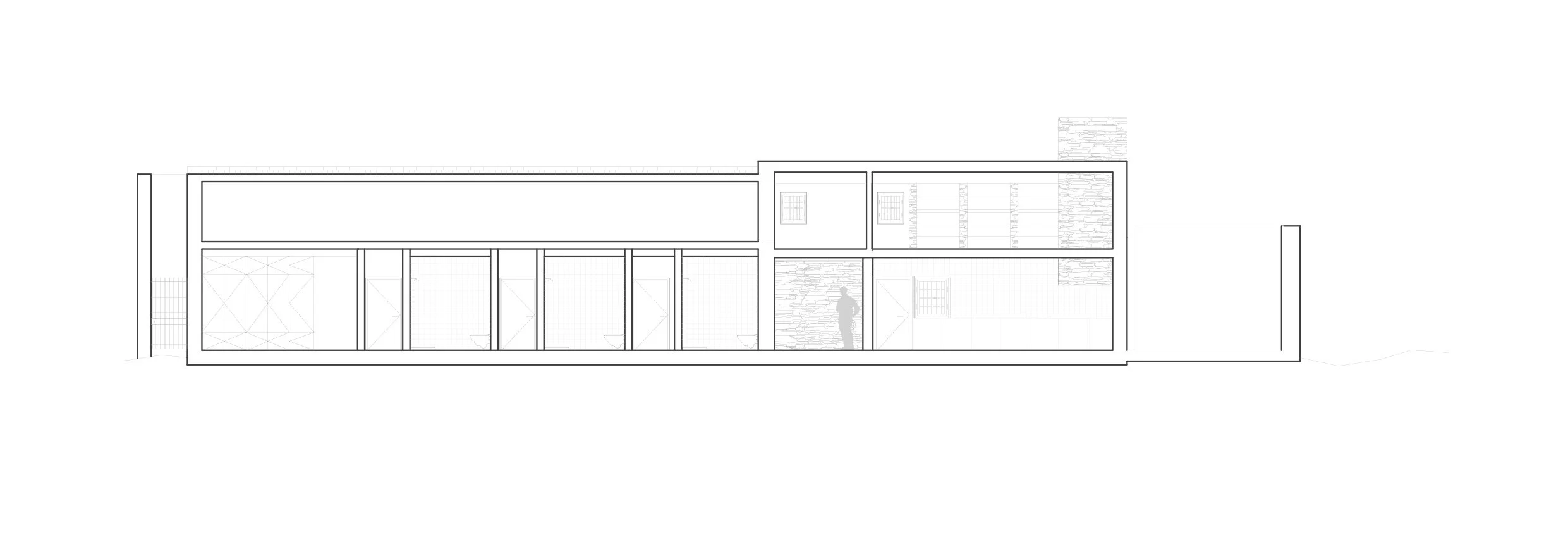 Architectural section of a traditional house renovation in Cebolais de Cima, Portugal