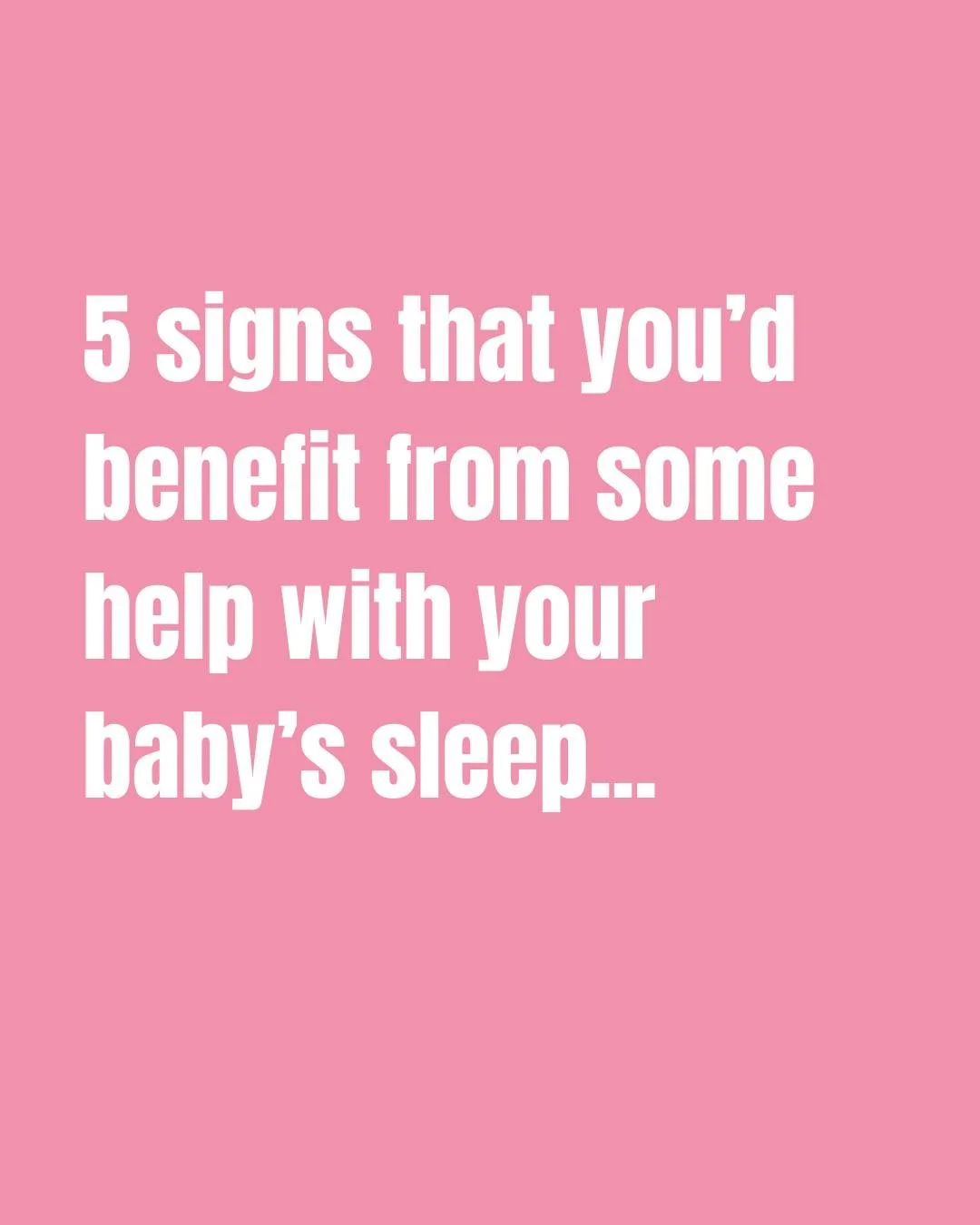 💔 5 signs you're ready for sleep support:

1️⃣ You&rsquo;re trapped under a napping baby every day.
2️⃣ You&rsquo;re up 5+ times a night, long past the newborn stage.
3️⃣ Bedtime takes HOURS.
4️⃣ You find yourself crying all of the time.
5️⃣ You&rsq