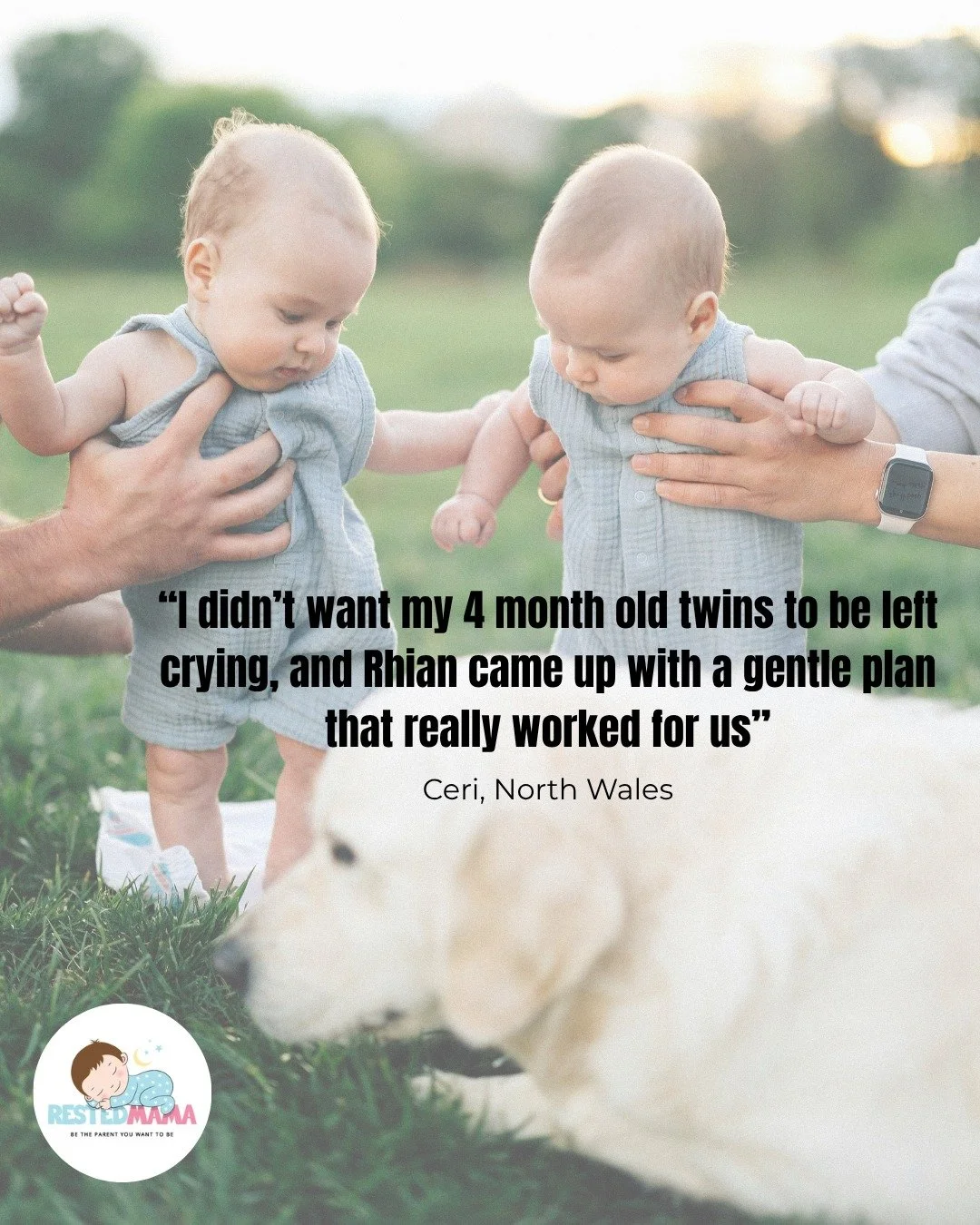 Where are my twin Mamas? 👋💛

Yes, I work with twins.

When Ceri first reached out to me, her twin boys were just 4 months old.

She was up with them every 30&ndash;60 minutes throughout the night.

Not once.
Not twice.
All night long. 😵&zwj;💫

An
