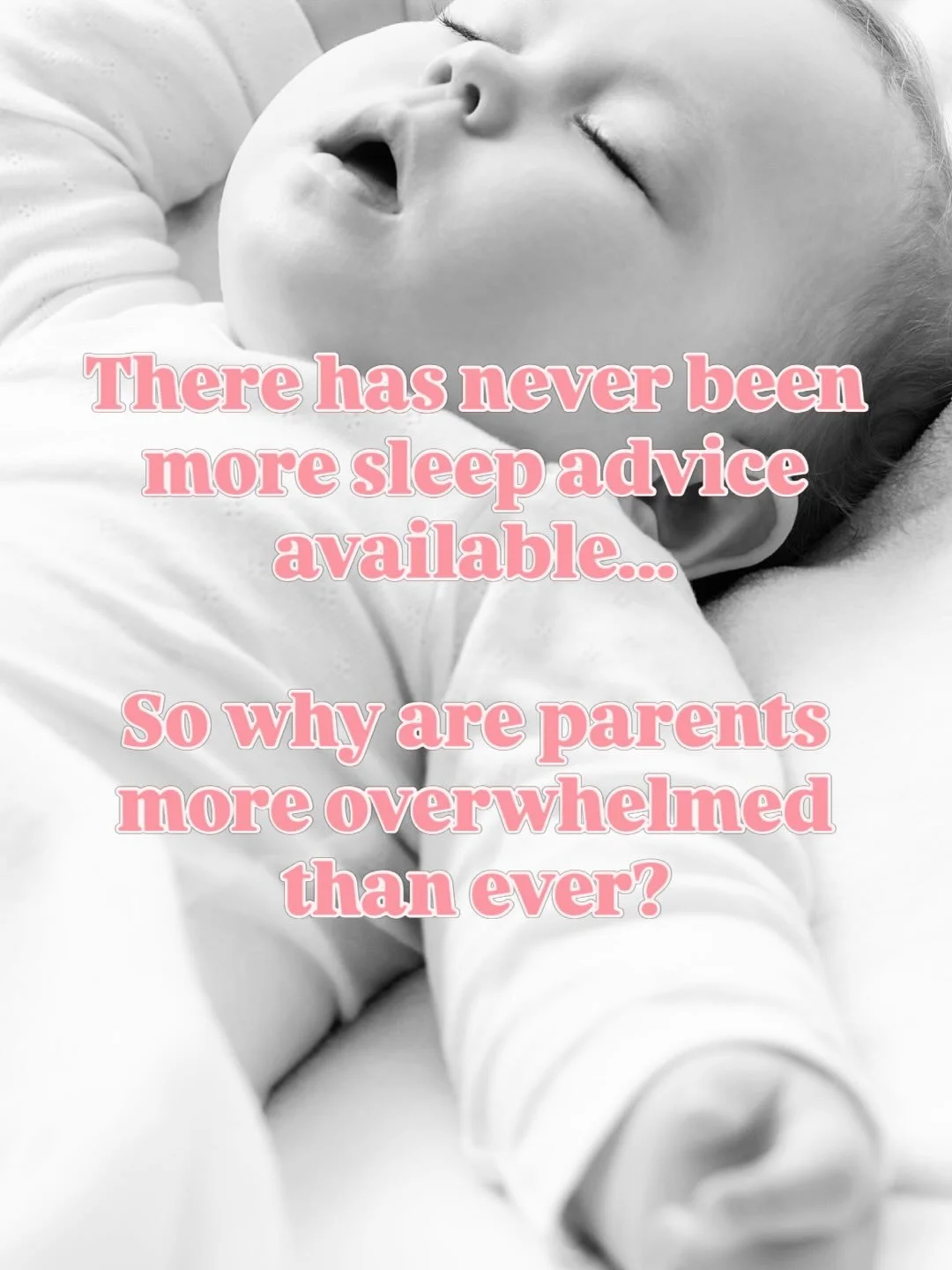 There has never been more sleep advice available...

So why are exhausted parents more overwhelmed than ever?

Think about it...

At 2am, you can find hundreds of articles about baby sleep.

Thousands of Instagram posts.

Countless TikToks.

Podcasts