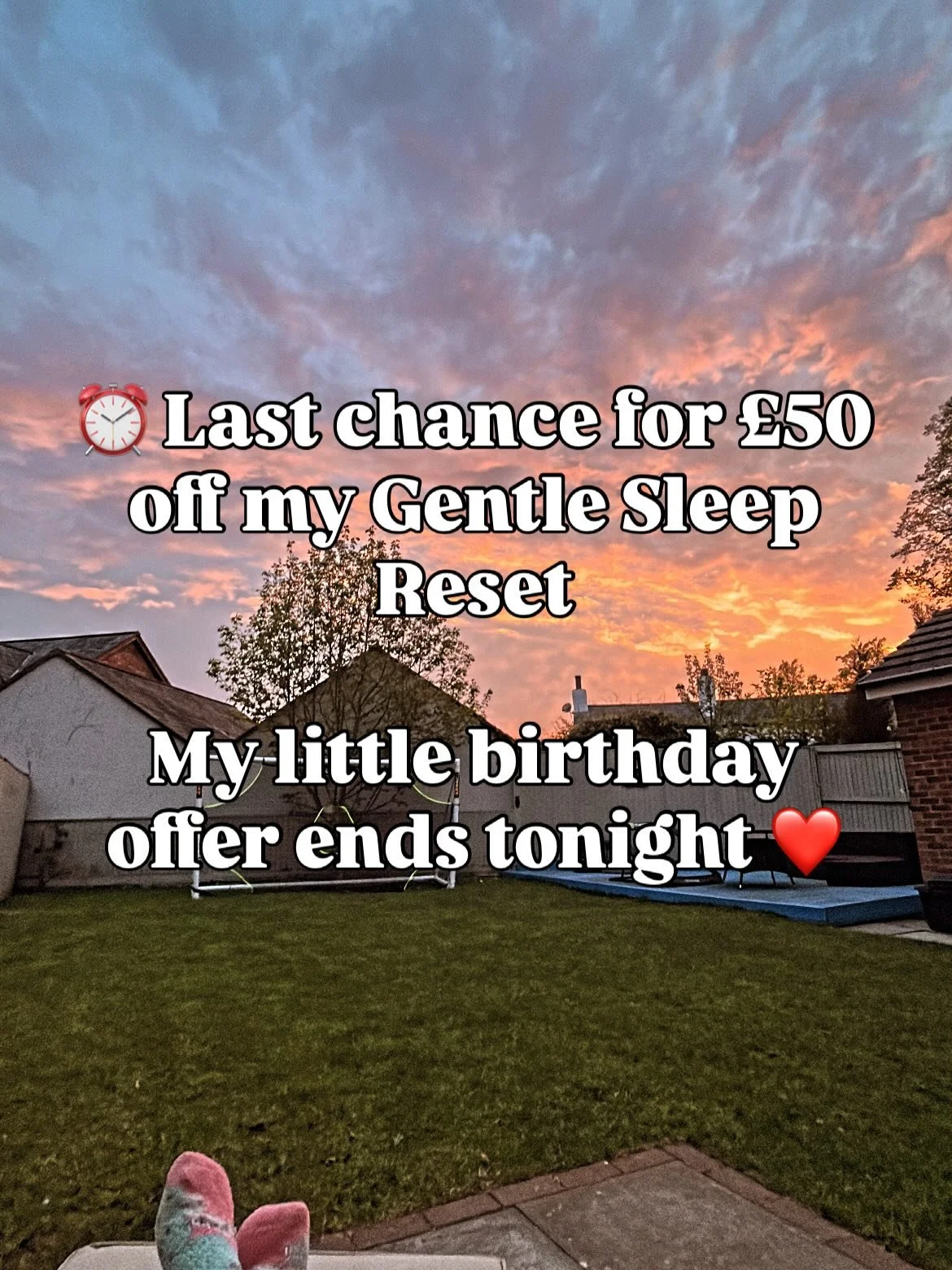 ⏰ Last chance for &pound;50 off my Gentle Sleep Reset

My little birthday offer ends tonight ❤️

If you&rsquo;ve been thinking about getting some help with your little one&rsquo;s sleep, you can get &pound;50 off my personalised 1:1 Gentle Sleep Rese