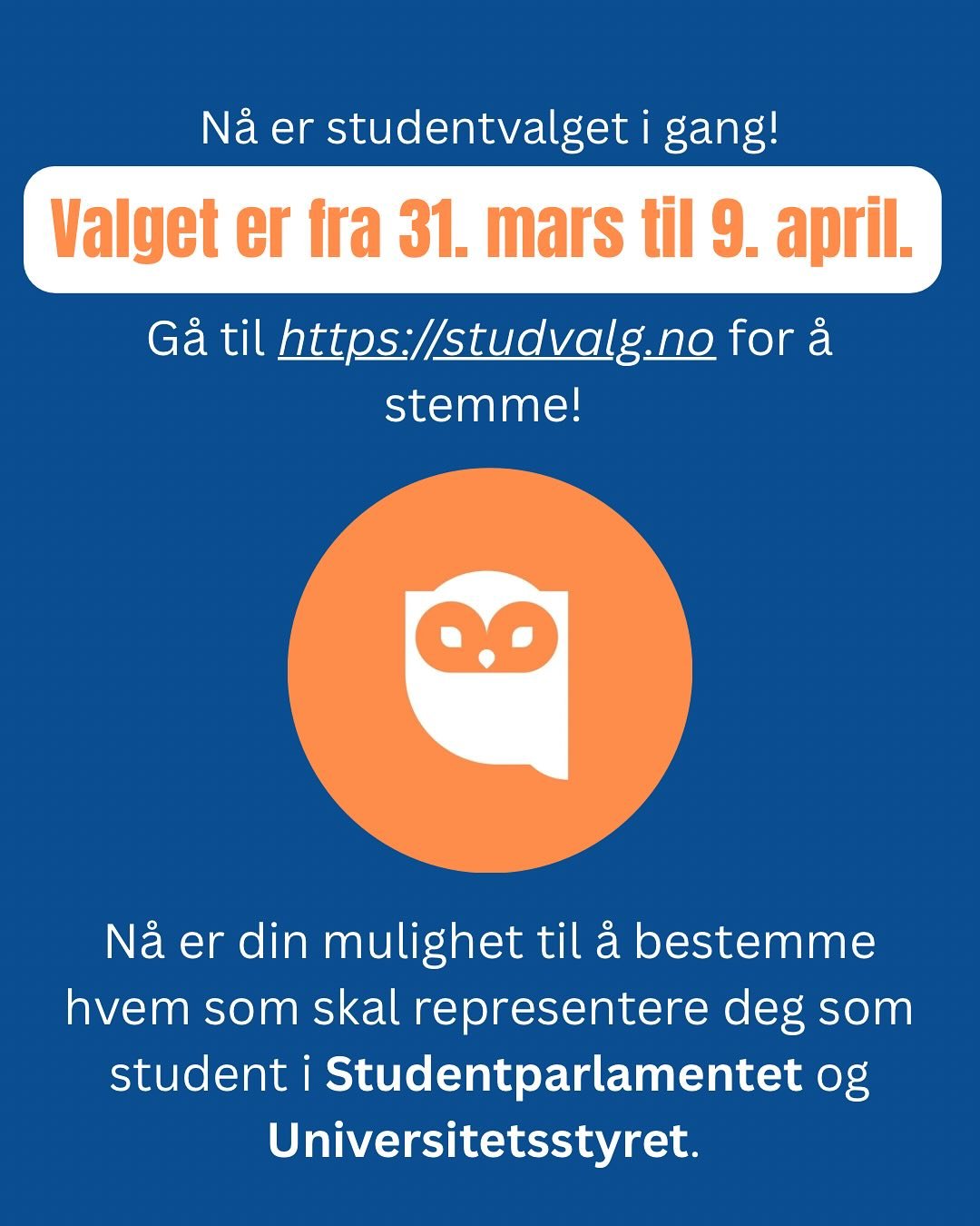 N&aring; har studentvalget p&aring; UiB startet! ❤️