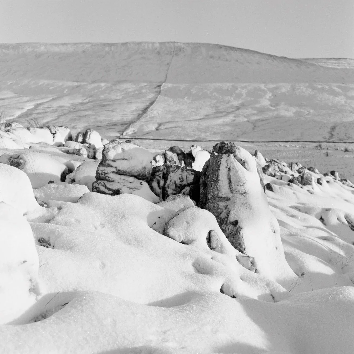(240118-F0503) Limestone in snow, North Yorkshire. (LtdEd.50)