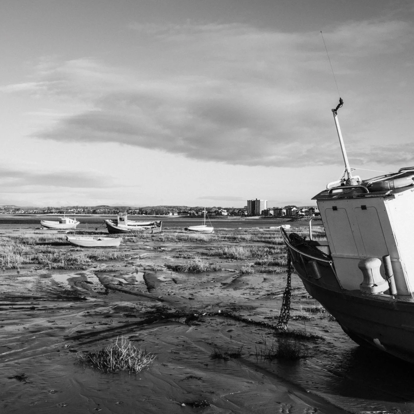 (260116-D005) Boats at low tide, Morecambe Bay (LtdEd.50)