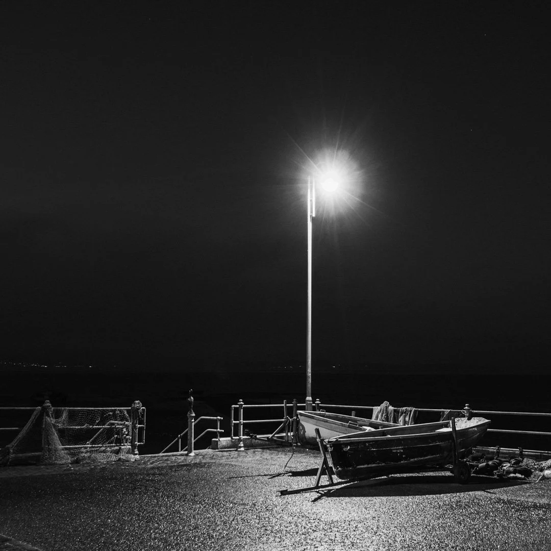 (260220-D005) Boats at night, Morecambe.