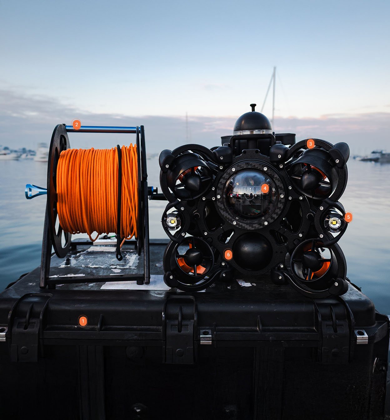 Beskrivning av delar på ROV SRV-8C ROV BUVI Scandinavias webbplats