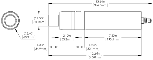 Pipe rofiling sonar dimension
