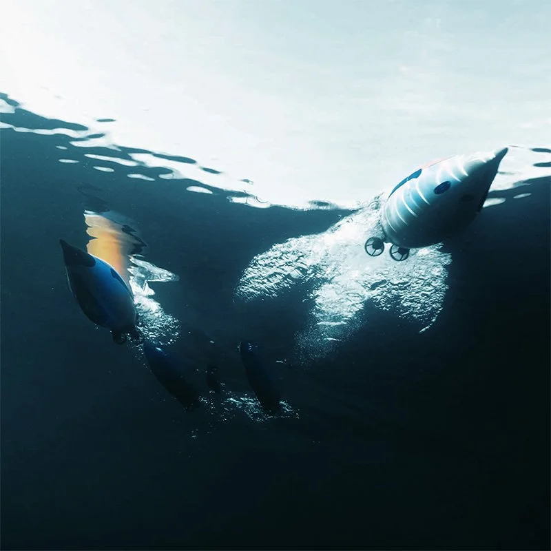 Cooperative robotic missions Sonobot 5 USV and Quadroin AUV