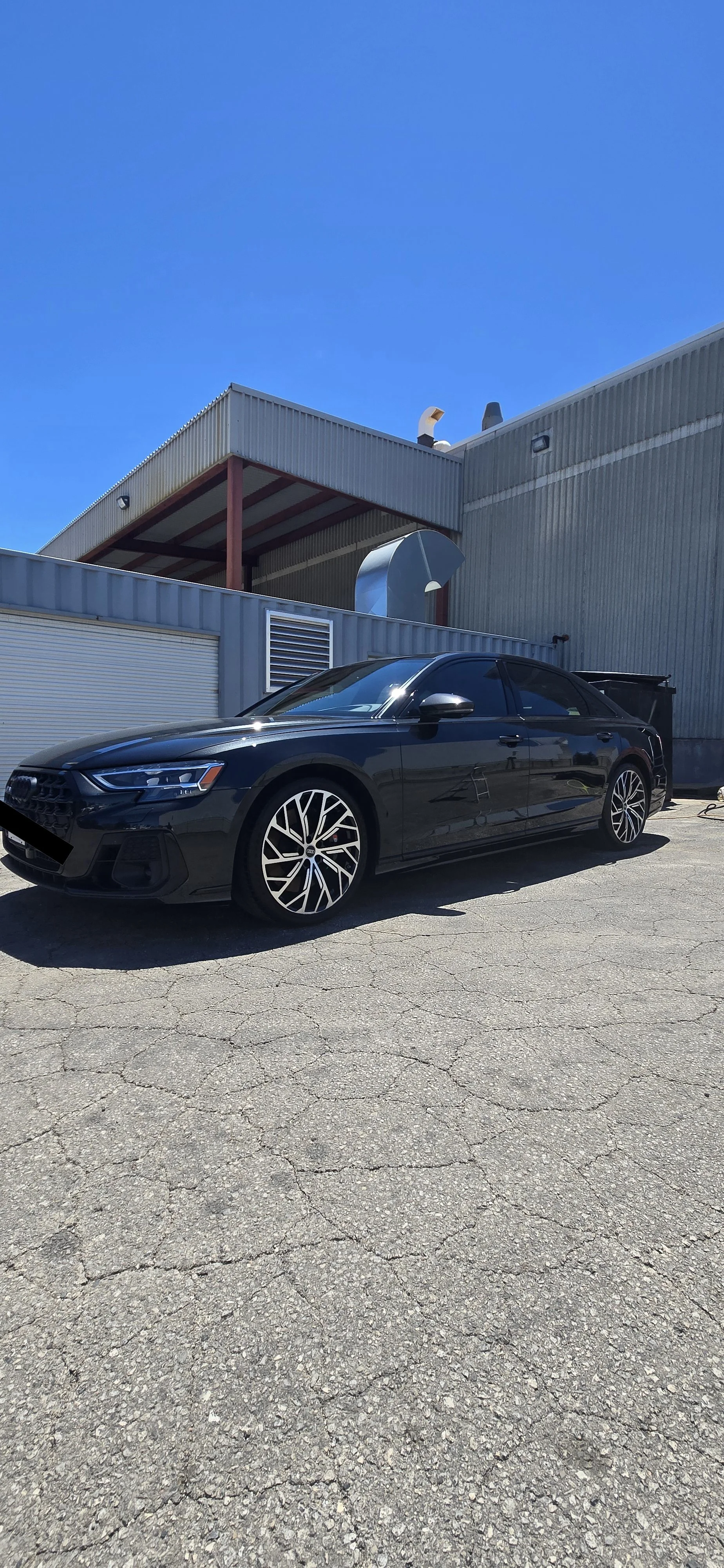 Luxury Audi S8 after recieving express mobile detail and wax service including interior wipe down and disinfection and vacuuming 