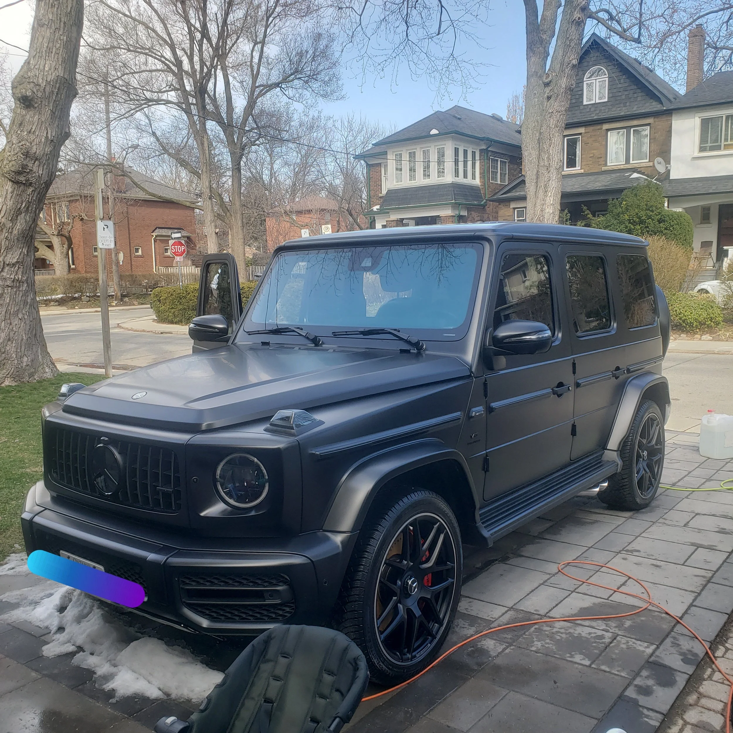 Mercedes G Wagon after receiving full interior & exterior detail including full interior steaming and upholstery shampoo as well as salt removal