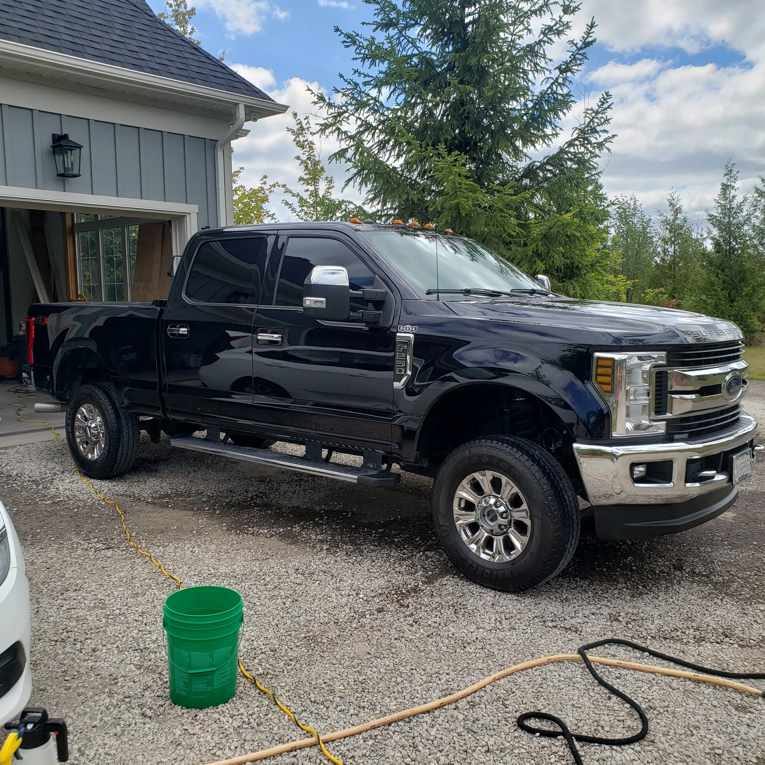 Truck after receiving full interior & exterior detail including steam cleaning and shampoo service as well as paint sealant application 