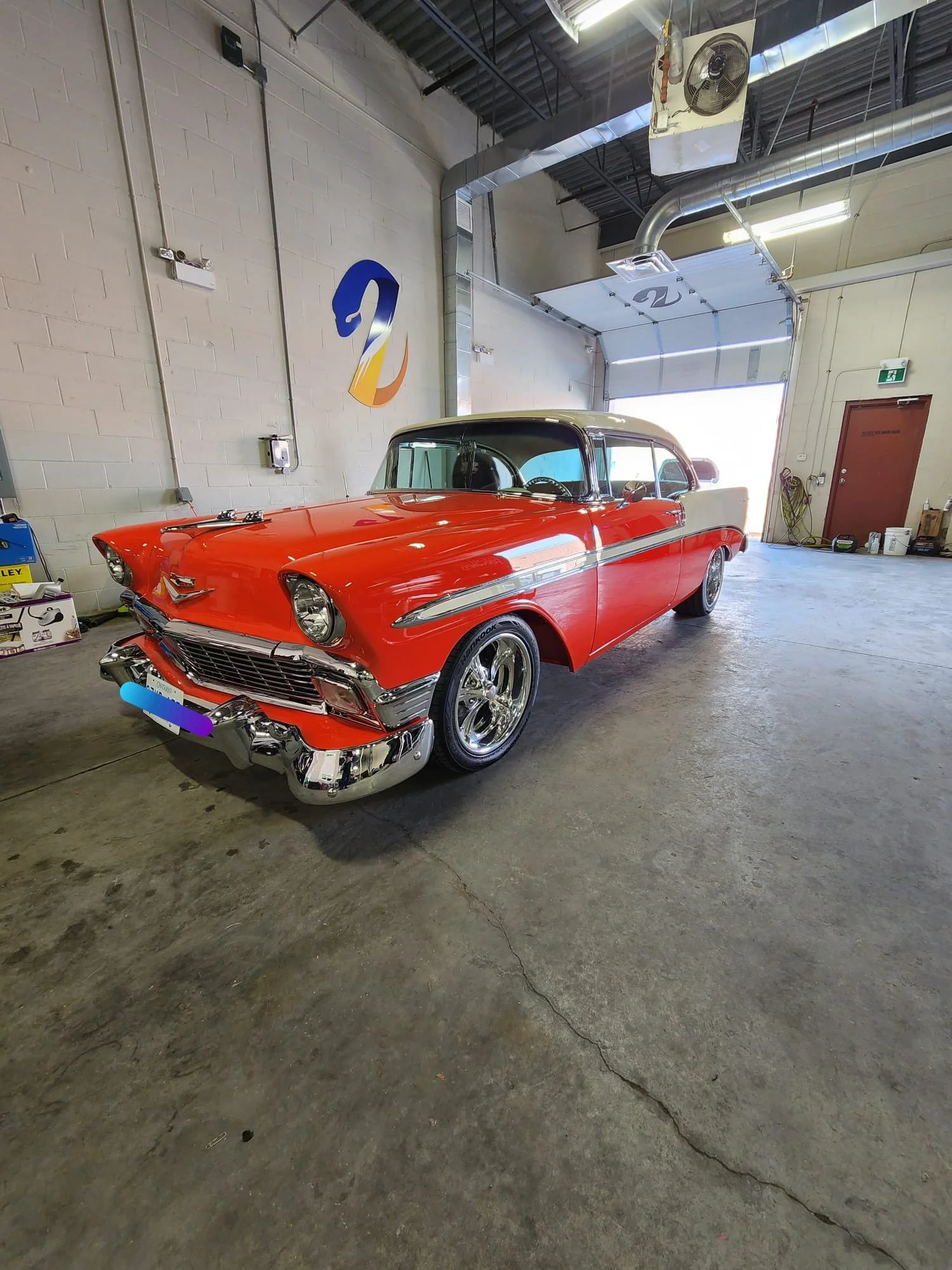 Chevrolet Bel Air after receiving 1 stage paint correction and ceramic coating on paint and chrome engine bay