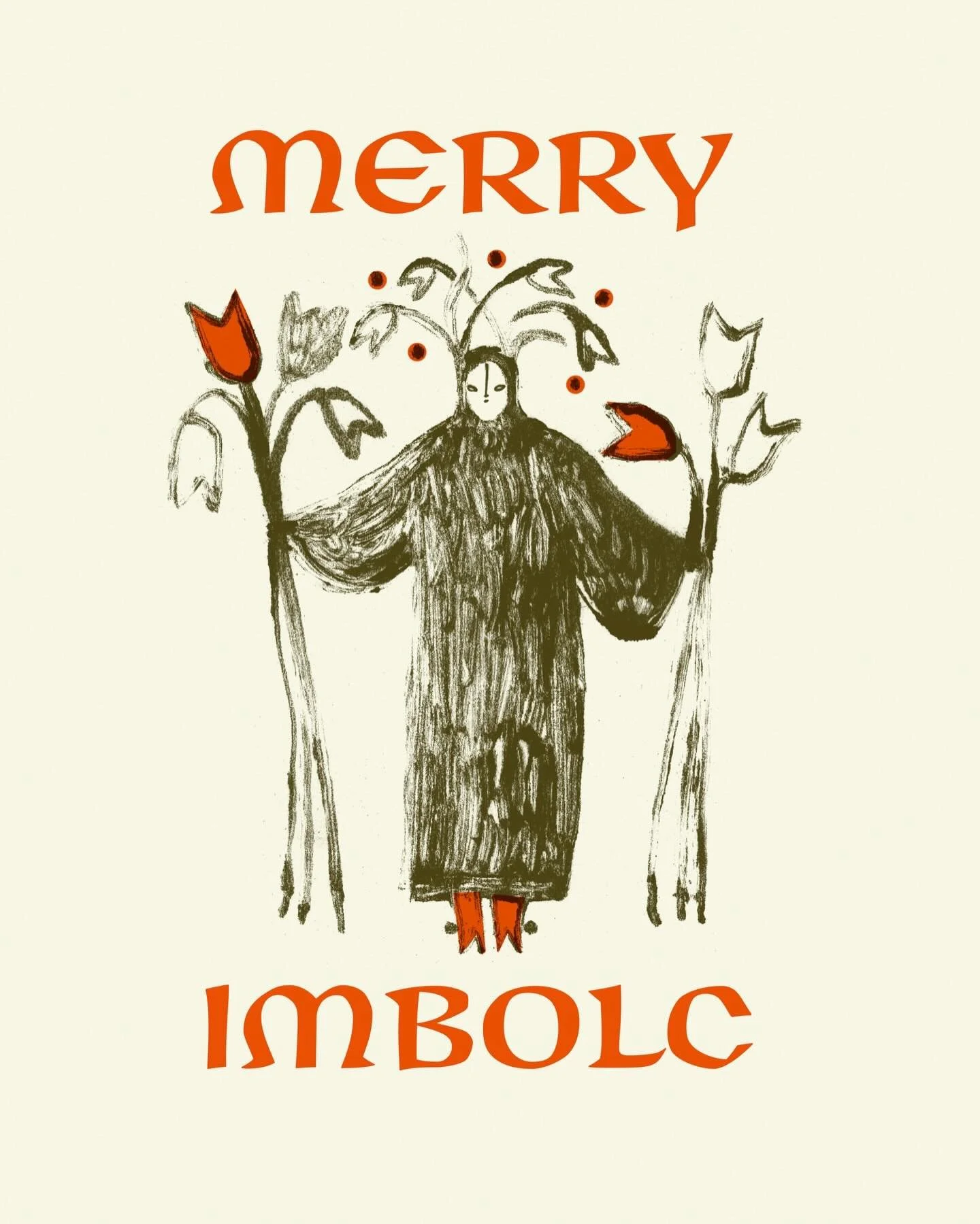 @morvern.studios
&bull;
Blessed Imbolc my dear friends ⋆˚꩜｡

This day marks the halfway point to the Spring Equinox, and signals a gradual shift in the land as the days grow longer and the earth begins to reawaken after a long winter rest. This cross