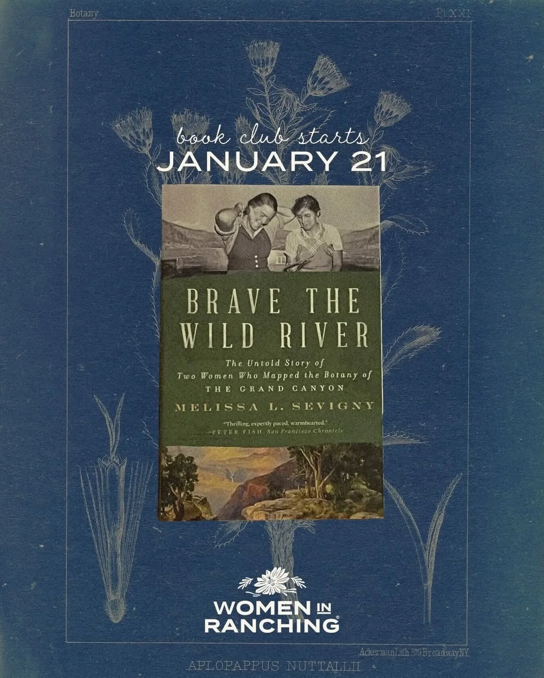 @women.in.ranching
&bull;
Book Club starts January 21st 📚

Our 2026 Book Club kicks off in just over two weeks with Brave the Wild River by Melissa L. Sevigny, and we&rsquo;d love to have you join the conversation.

The Book: In 1938, botanists Elza