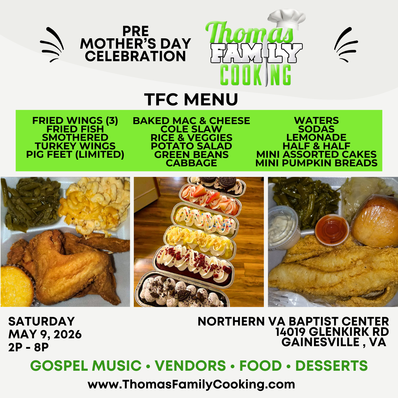 GET YOUR TFC MEAL SAT MAY 9