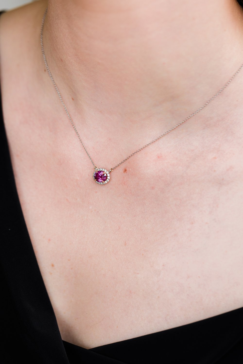 Hot Pink Sapphire Necklace — Form To Feeling