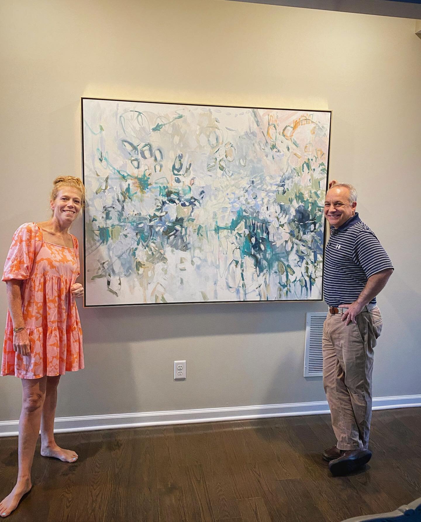 Framed in a custom gold float- this one was worth the wait. Thanks for your patience @jenagraf72 &amp; Keith, and thank you for trusting me to create this 48x60 piece for your beautiful home (and Jen, for delivering my babies and being one of my favo