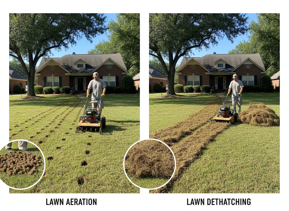 Aeration vs Dethatching: What Does Your Memphis Lawn Really Need?