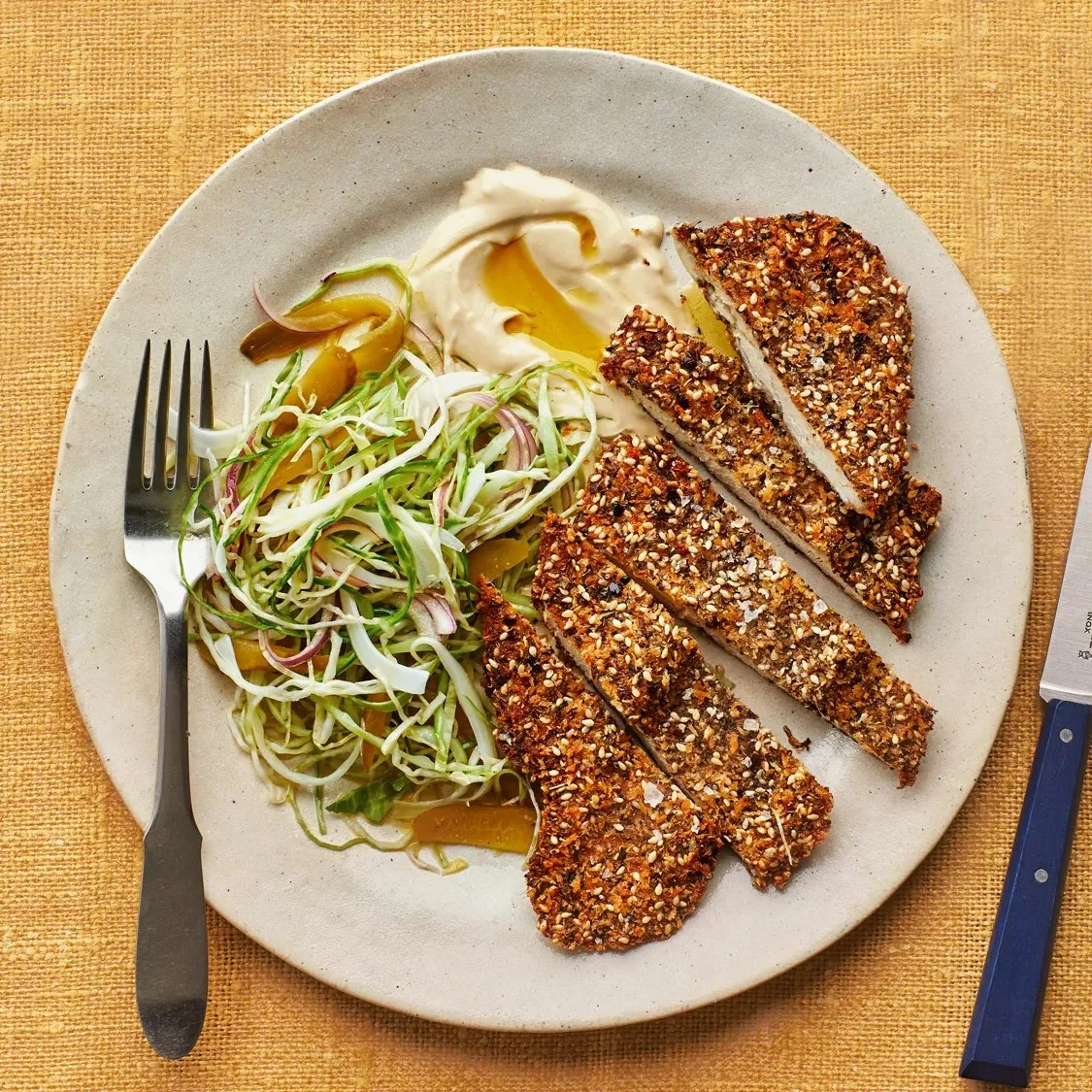 Za’atar Chicken Cutlets With Cabbage Salad — Andy Baraghani