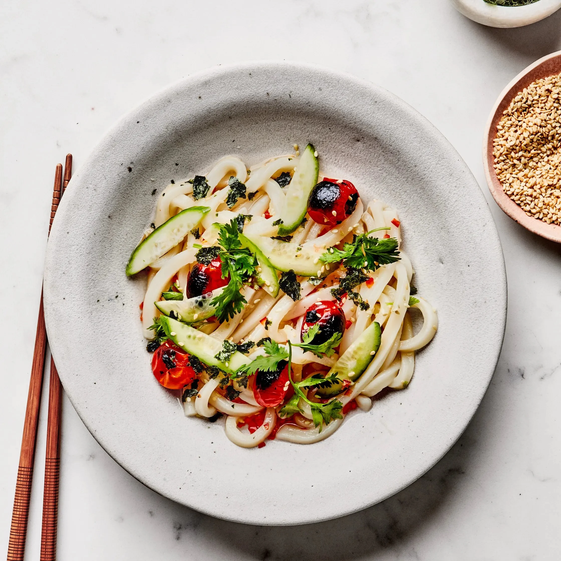 Cold udon with ponzu