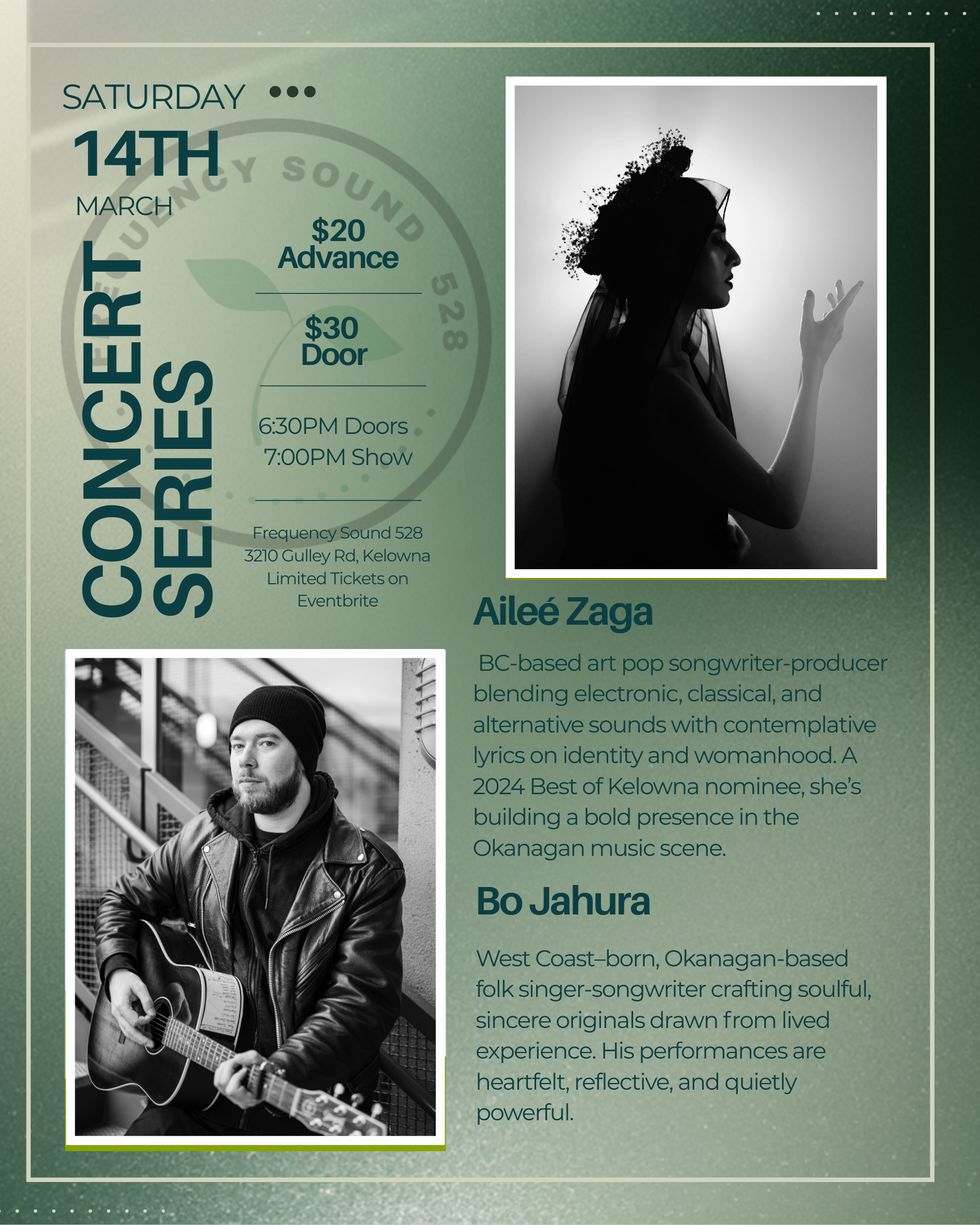 Concert Series: Aileé Zaga + Bo Jahura