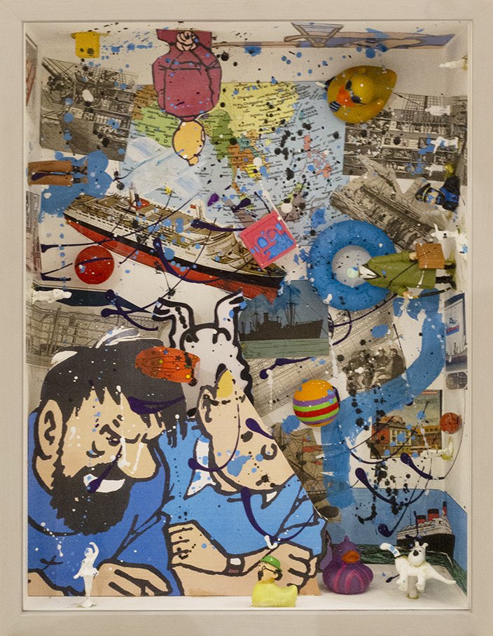 Gustavo Sorzano
Serie Partituras Mentales "LAS PESADILLAS DE HADDOCK"
Ensamblajes Homenaje a Hergé y Joseph Cornell
Edición: Cajas # 20-31
Medidas: 33 x 43 x 10 cm
2019 – 2022