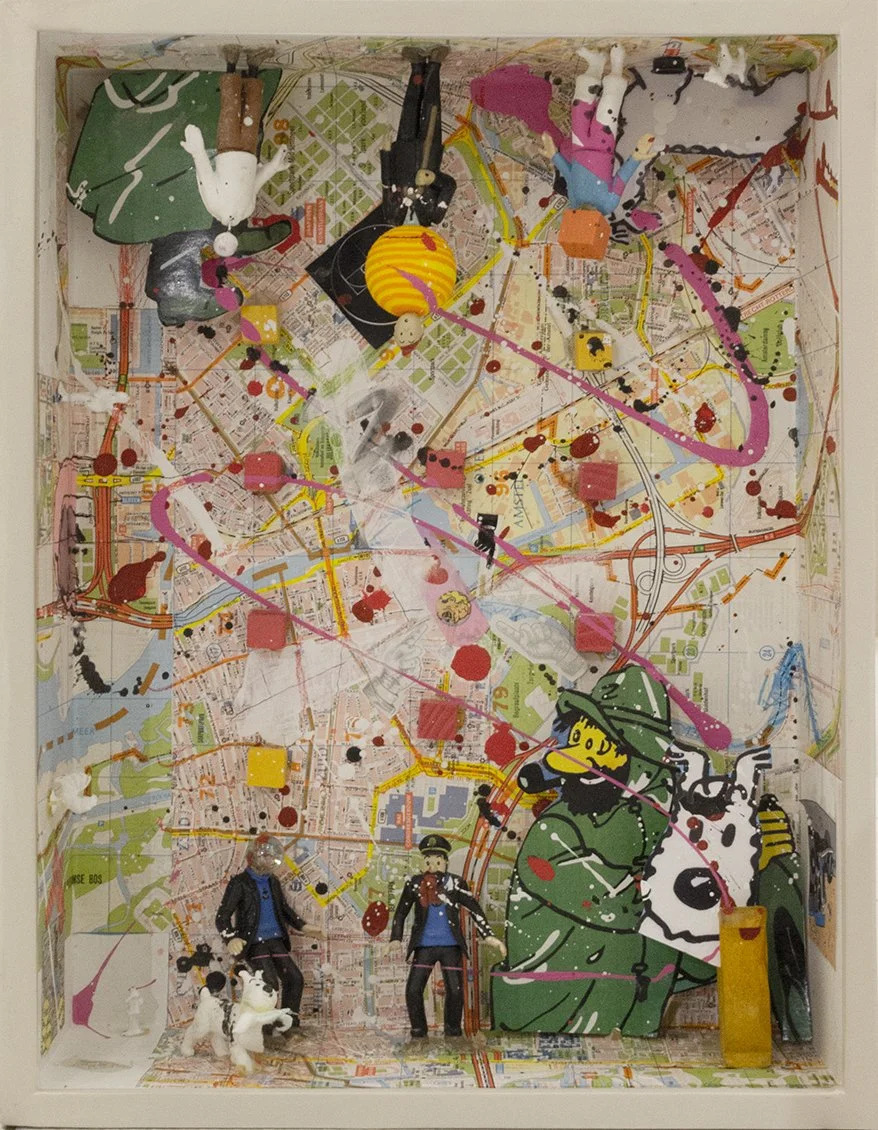 Gustavo Sorzano
Serie Partituras Mentales "LAS PESADILLAS DE HADDOCK"
Técnica: Ensamblajes Homenaje a Hergé y Joseph Cornell
Edición: Cajas # 20-31
Medidas: 33 x 43 x 10 cm
2019 – 2022