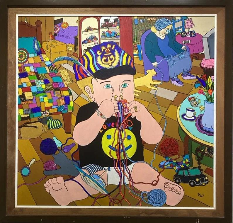 Capitán,
2018, 
Acrílico sobre madera,
80 x 80 cms